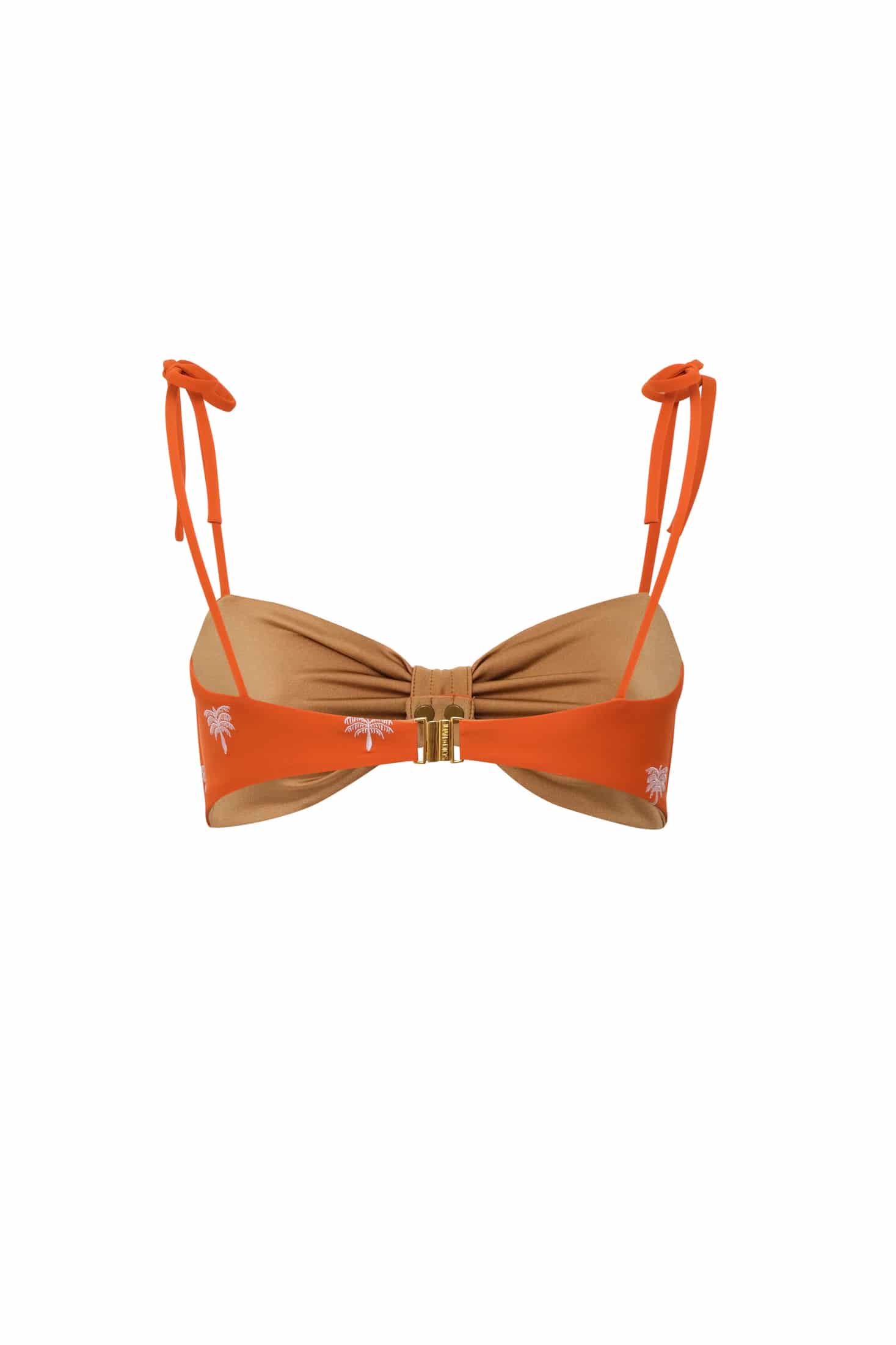 San Miguel Embroidered Top / Orange Lilac Polka Palms - miniatura 4