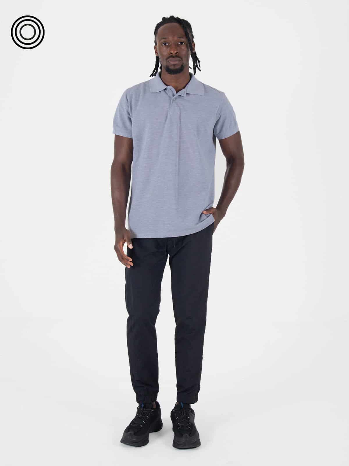 Polo camiseta hombre gris claro - miniatura 3