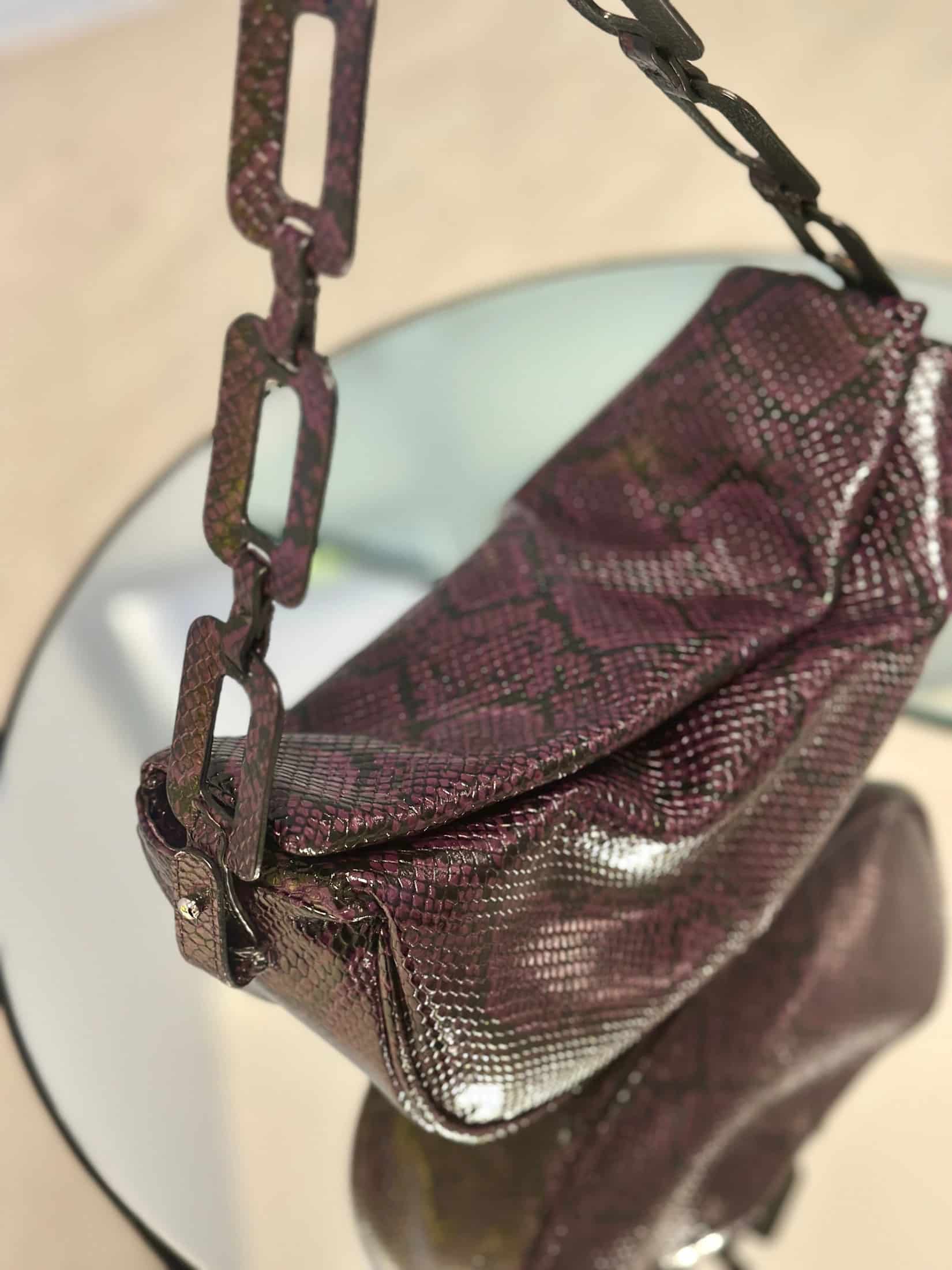 Mimi Moon bag correa Ovalos - tessitura- uva - miniatura 1