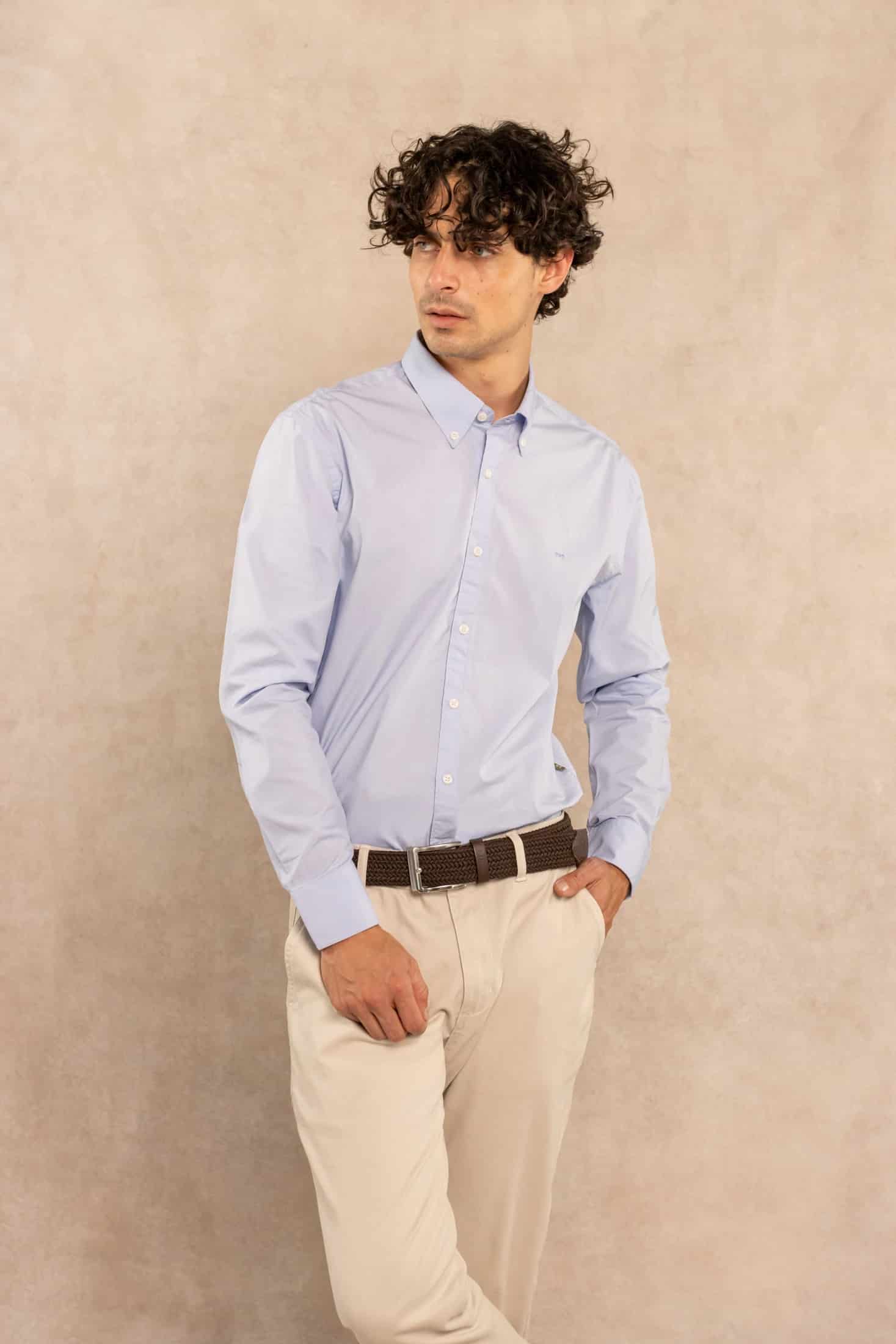 Camisa Antimanchas Popelina Light Blue - Talla Regular - miniatura 8