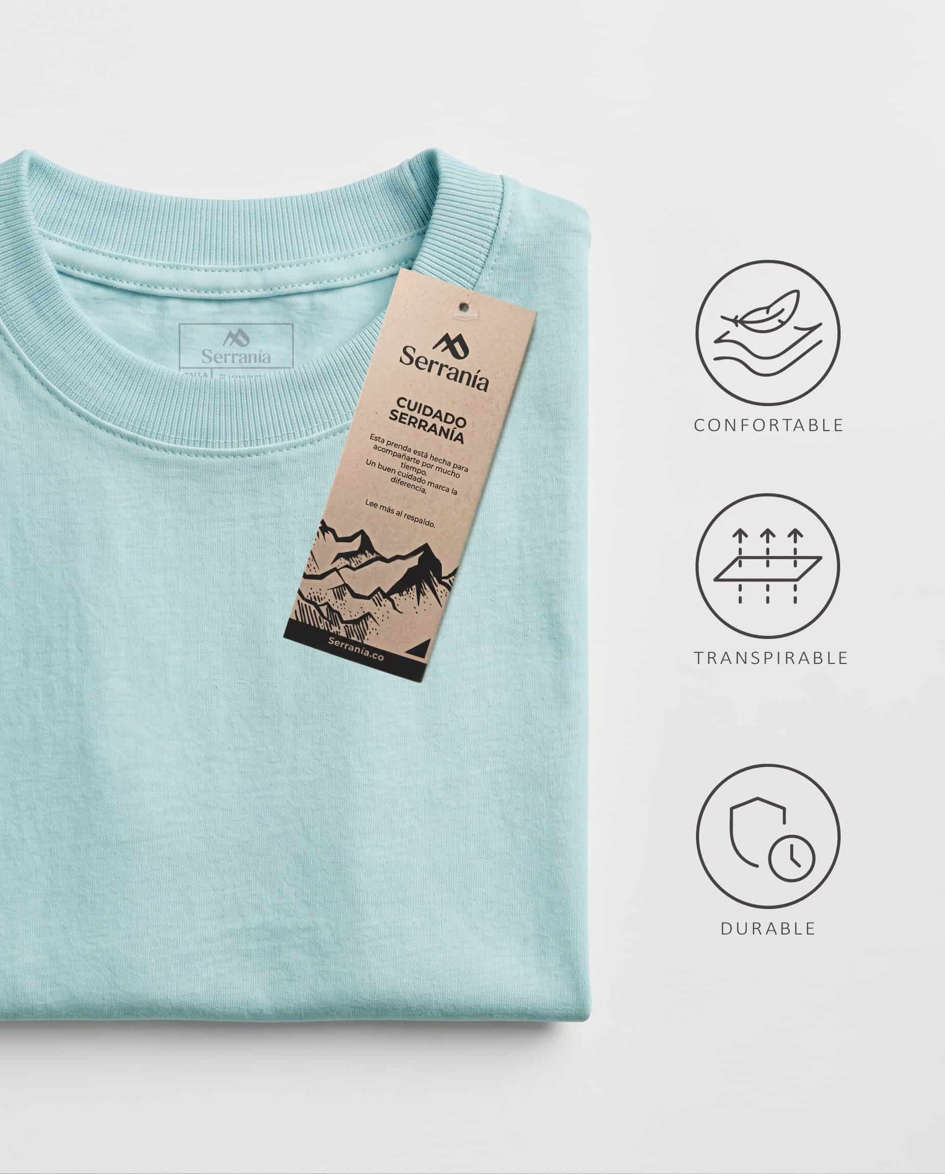 Camiseta Slim Fit Azul Claro - miniatura 3