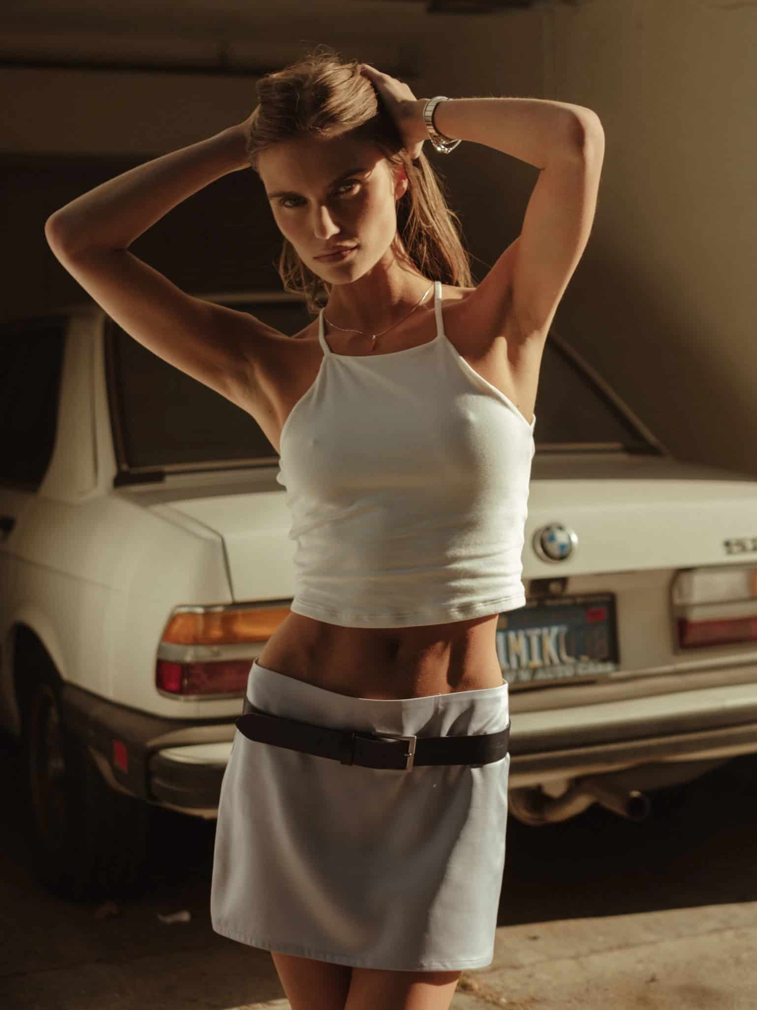 CROSS BACK MIDI TOP - SOFT WHITE - miniatura 2