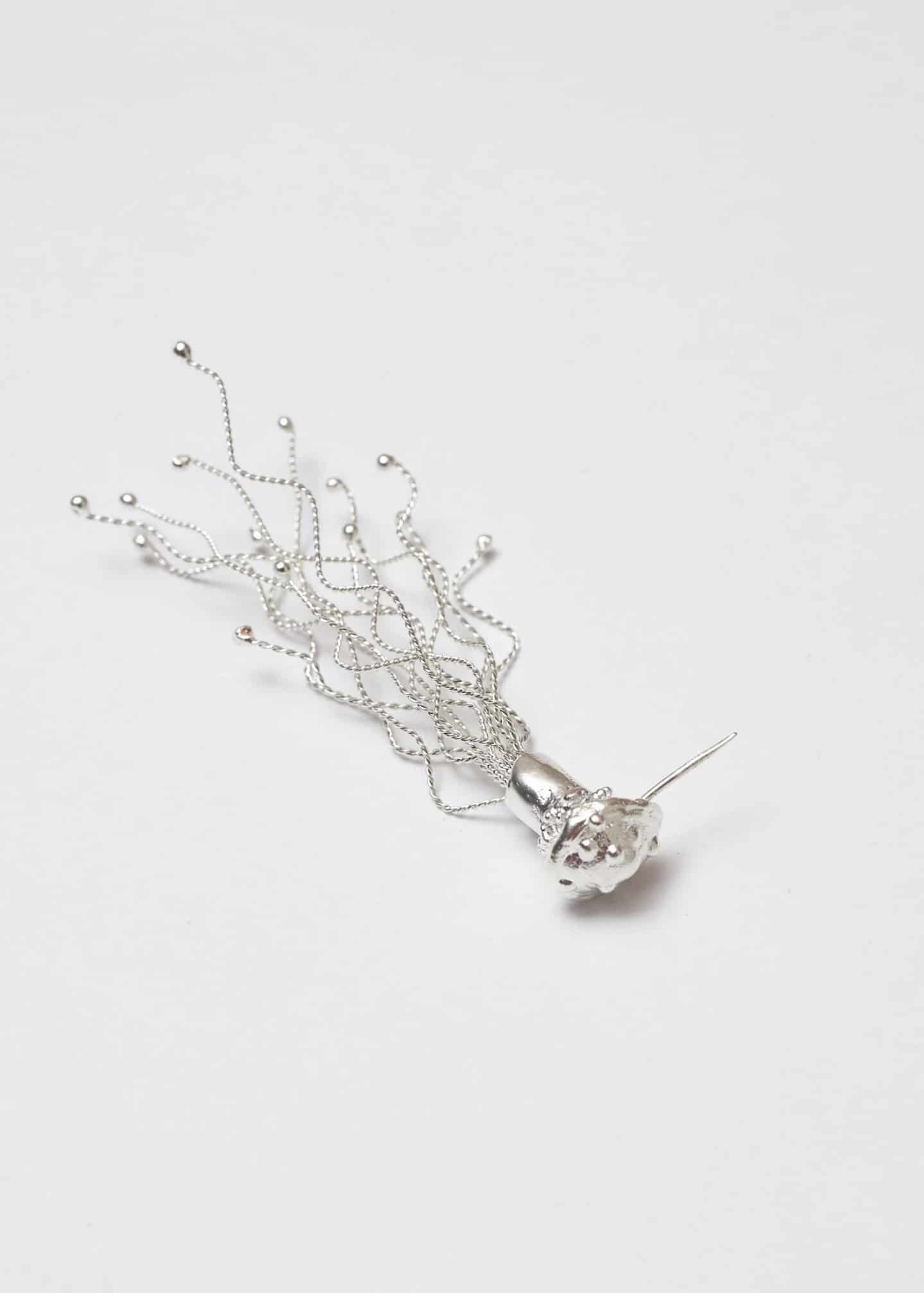 Arete broche micelios maxi plata - miniatura 4