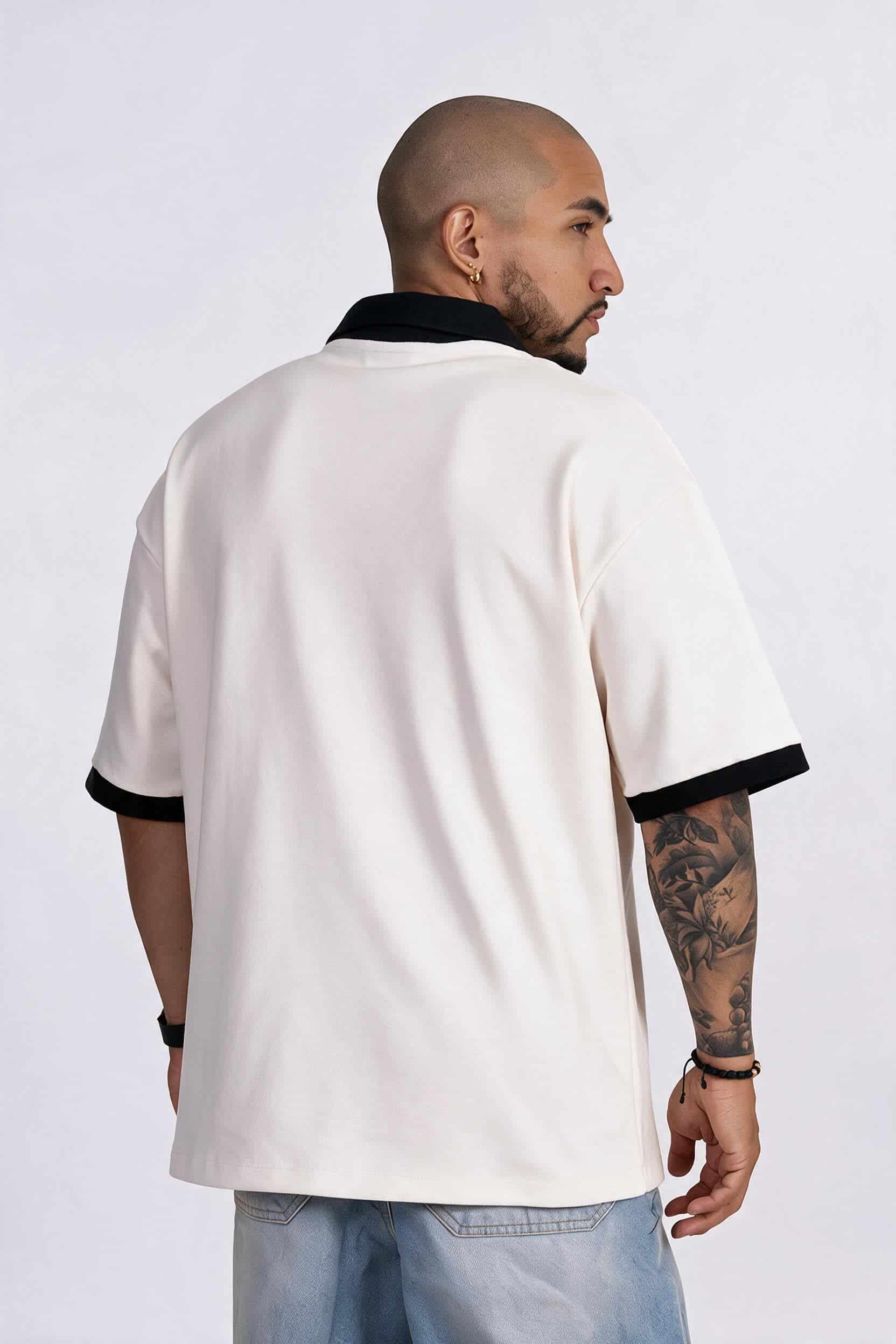 Polo oversize bordado crema - miniatura 2