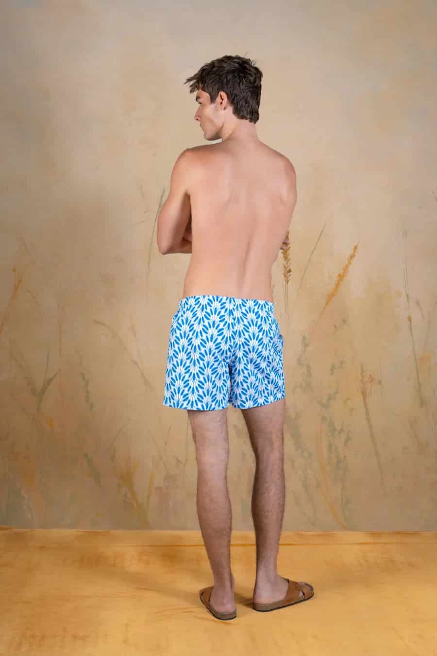 Blue Spica polyester swim trunks blue - miniatura 3