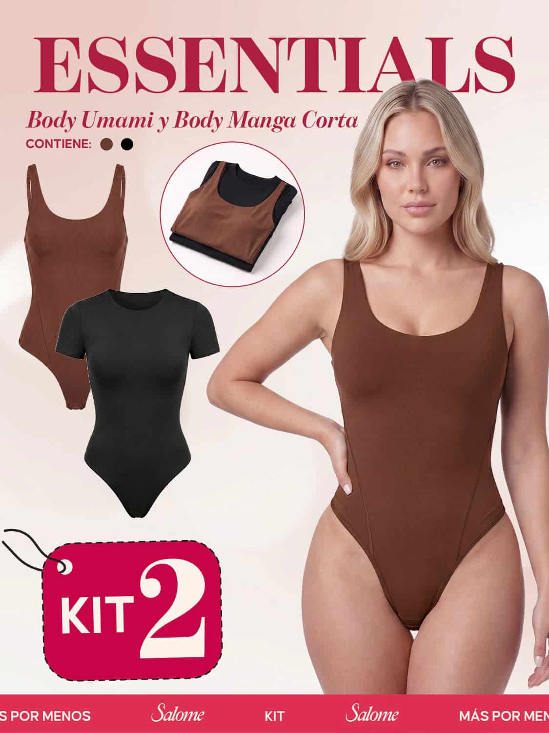 Kit Body Diario Tiras Finas & Manga Corta Sin Costuras | Salome 5005 + 5007 | 01L5 - miniatura 4