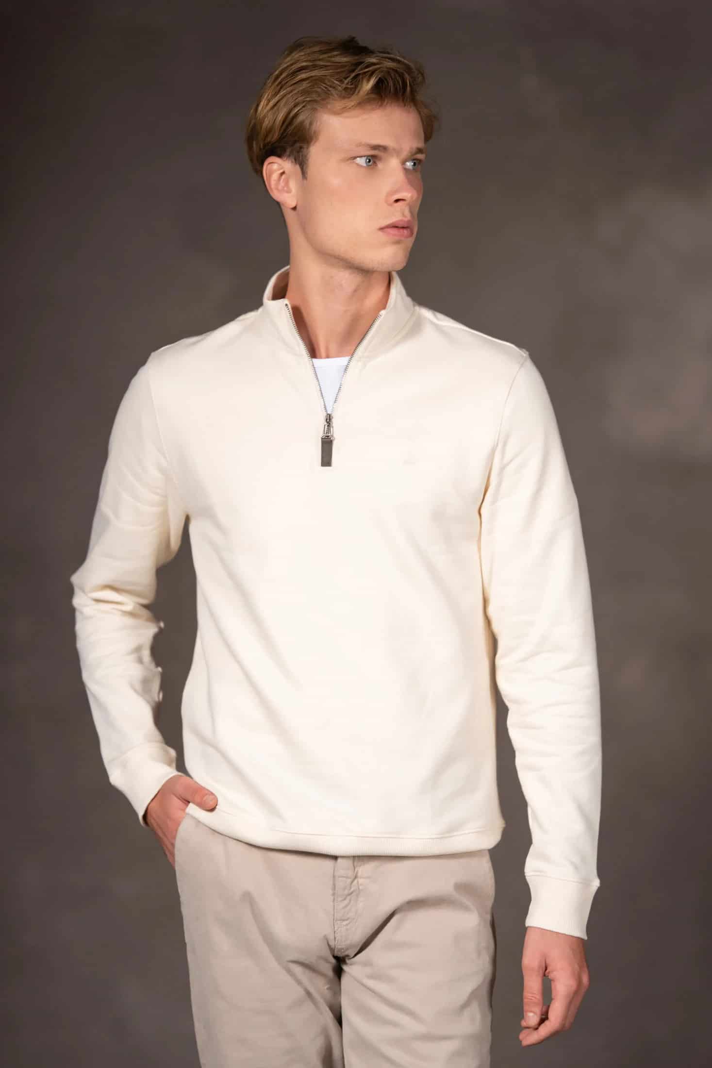 Suéter Halfzip Varenna Hombre Hueso - miniatura 1