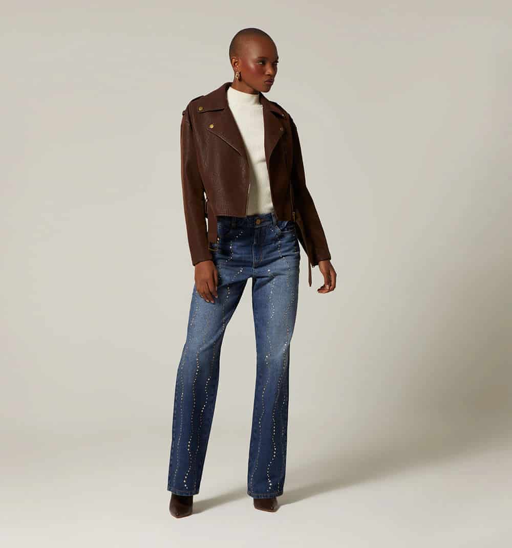 Chaqueta biker con cinturon - miniatura 8