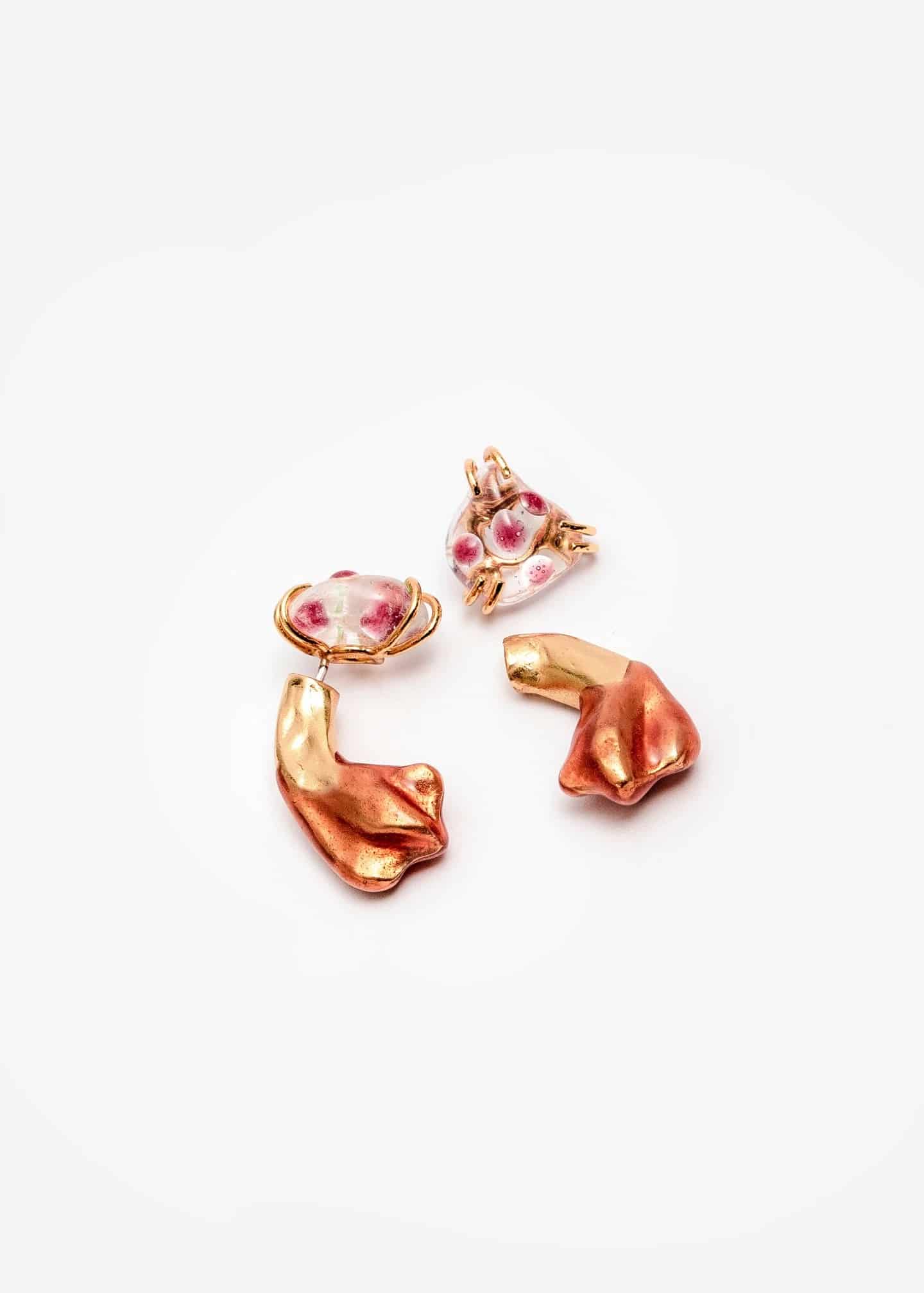 Aretes Berry Cuarzo Maxi Petal Curve - miniatura 1