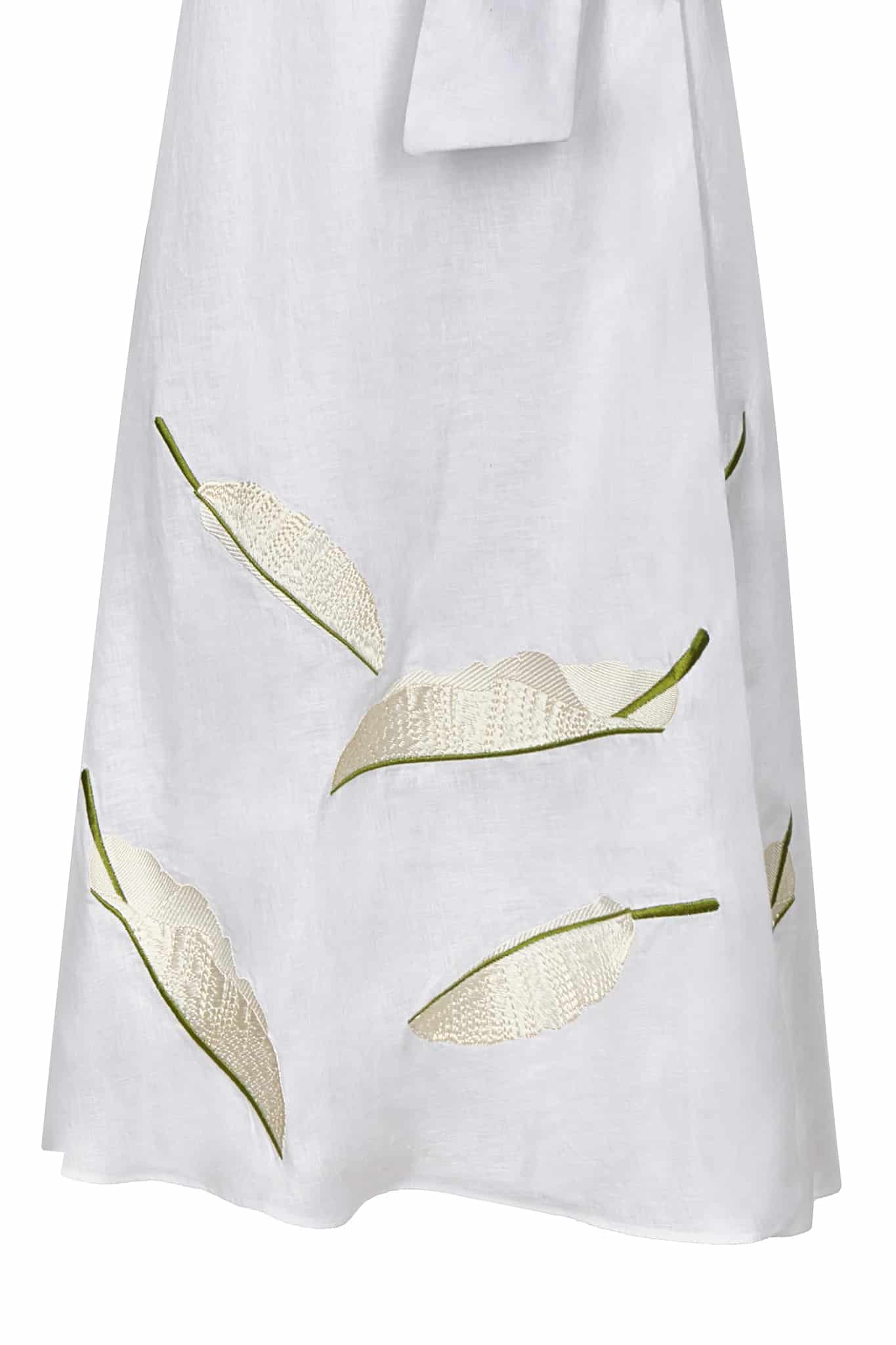 Ermita Linen Embroidered Midi Dress / White - miniatura 3