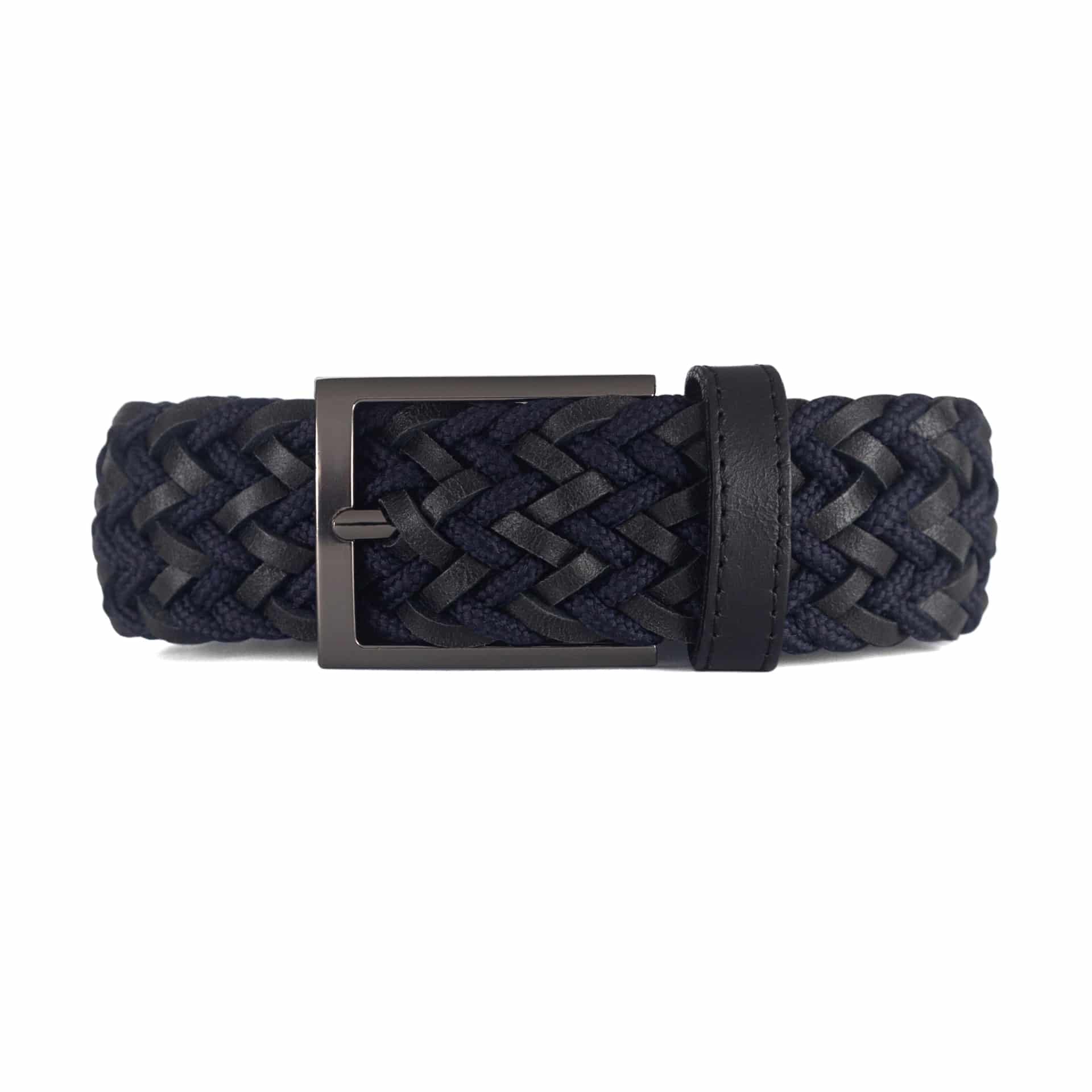 CINTURÓN LEATHER FUSION Azul/negro - miniatura 1