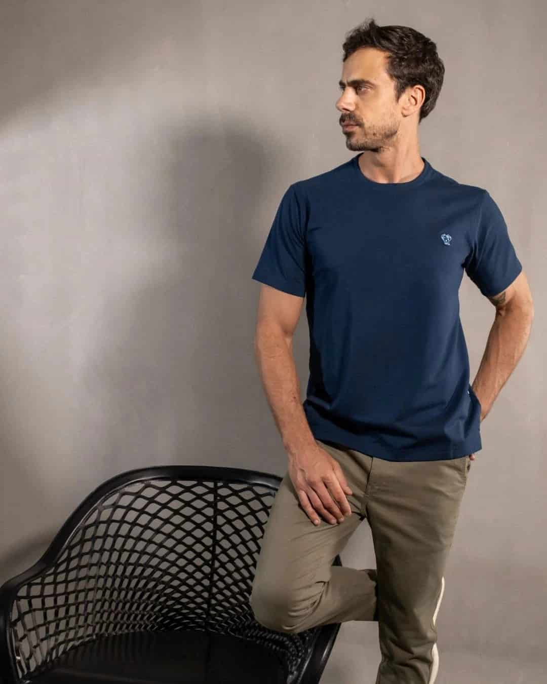 Camiseta Antimanchas Azul Navy - Talla Regular - miniatura 4