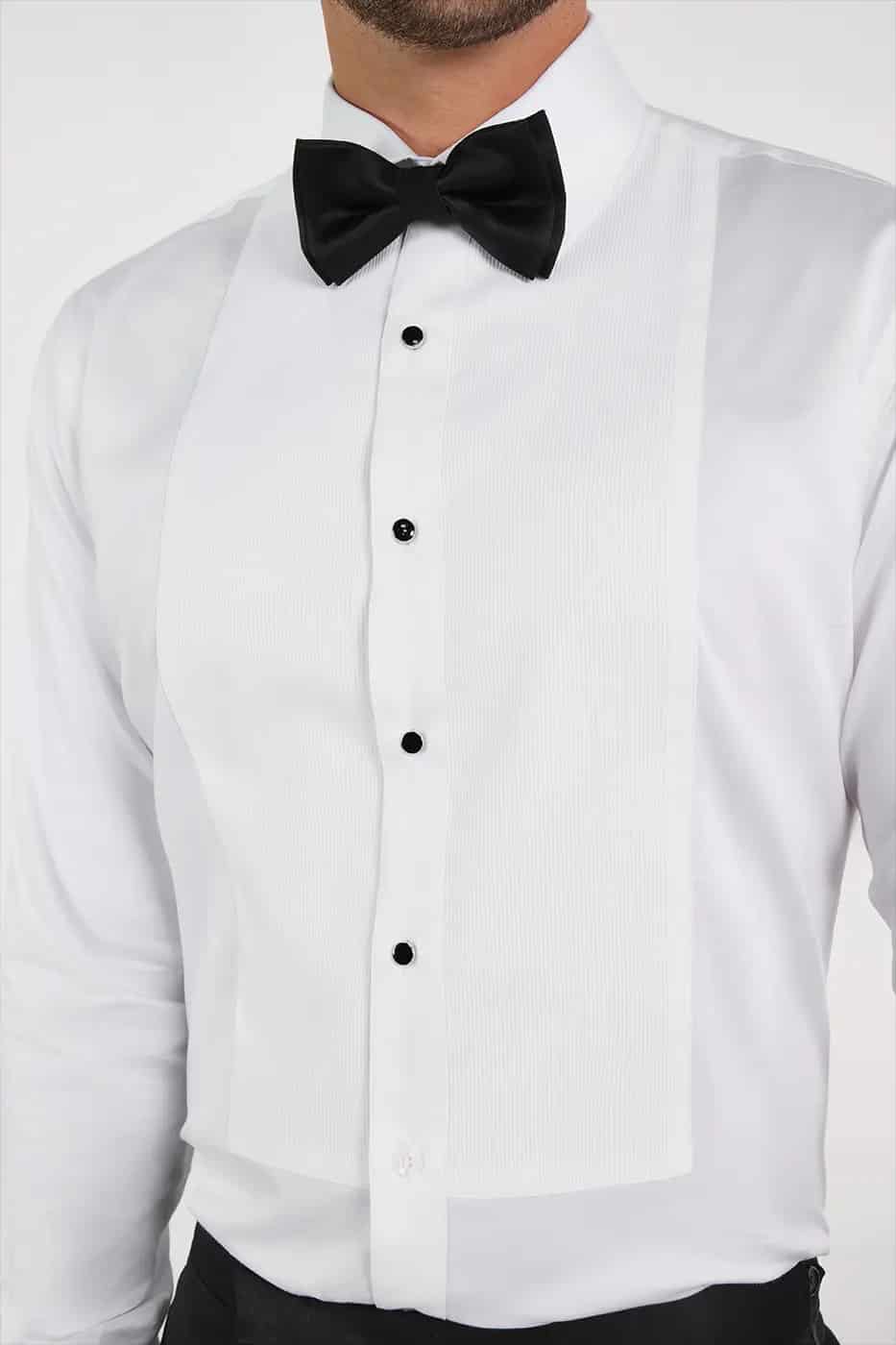 Camisa Smoking Slim Fit 100% Algodón Blanco - miniatura 2