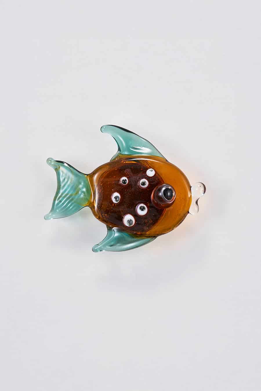 Cubre botón nemo vidrio y oro blanco - miniatura 1