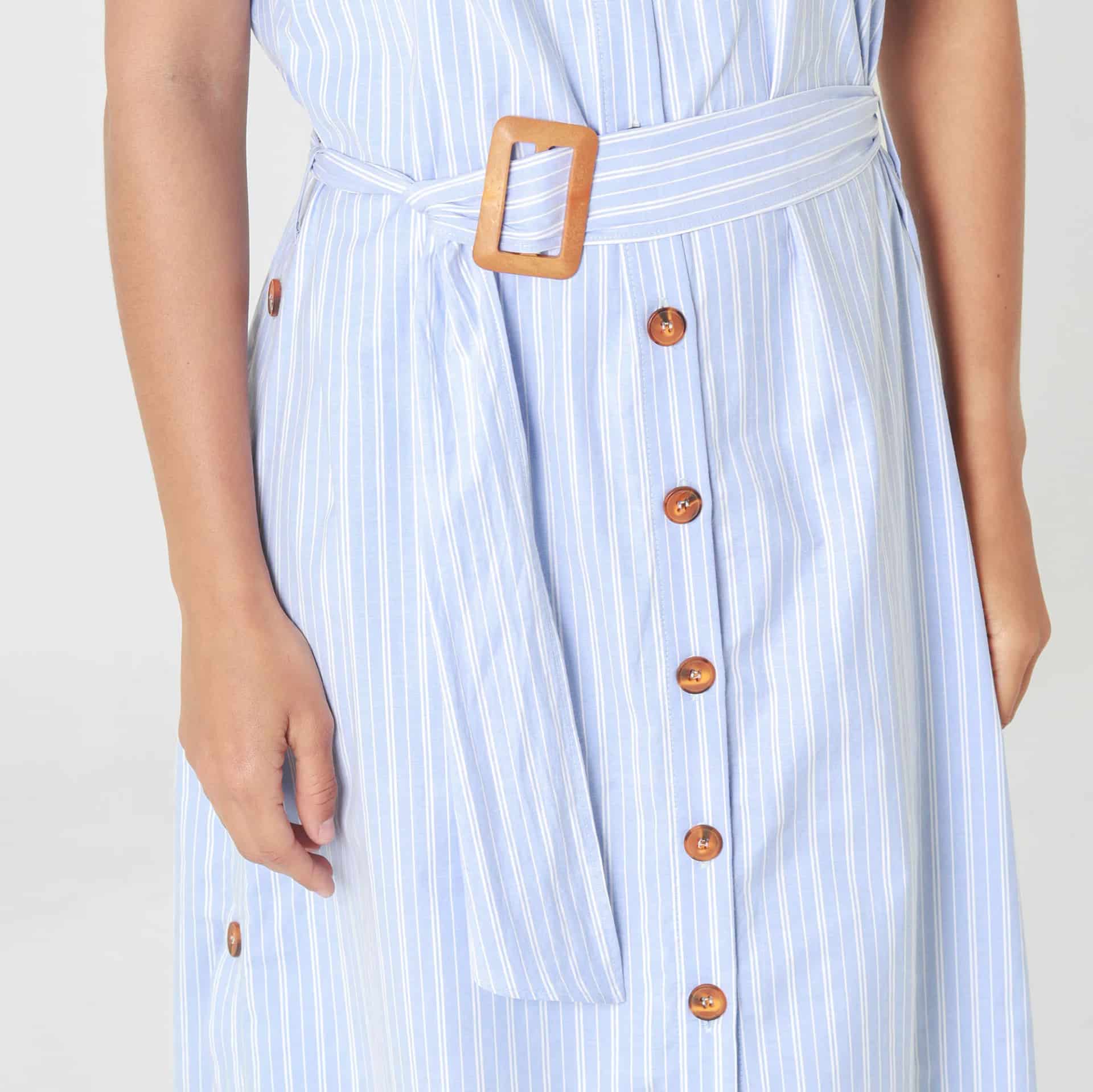 Vestido Cuello Camisero Manga Corta - miniatura 4