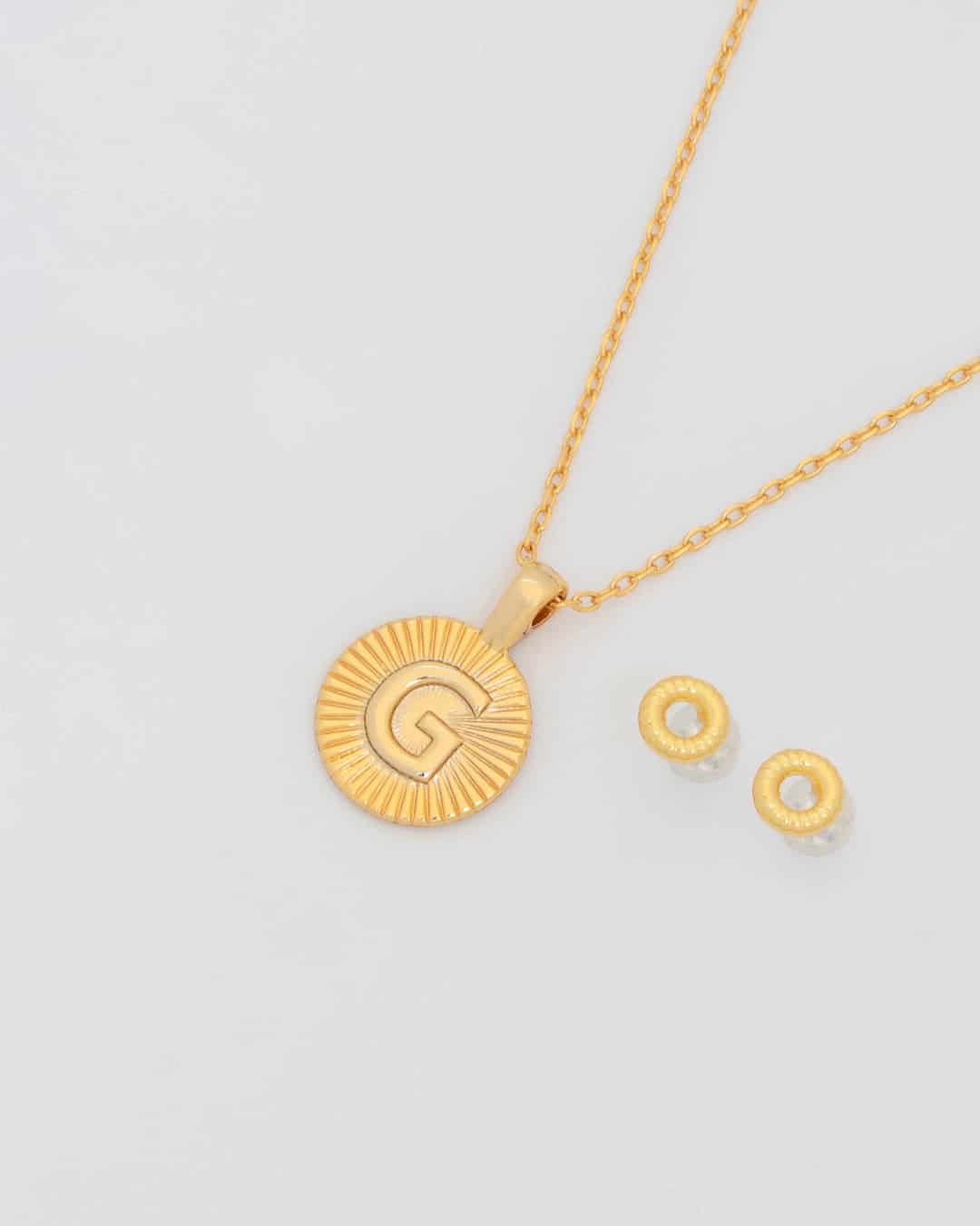 Collar Letra Destellos + Aretes - miniatura 9