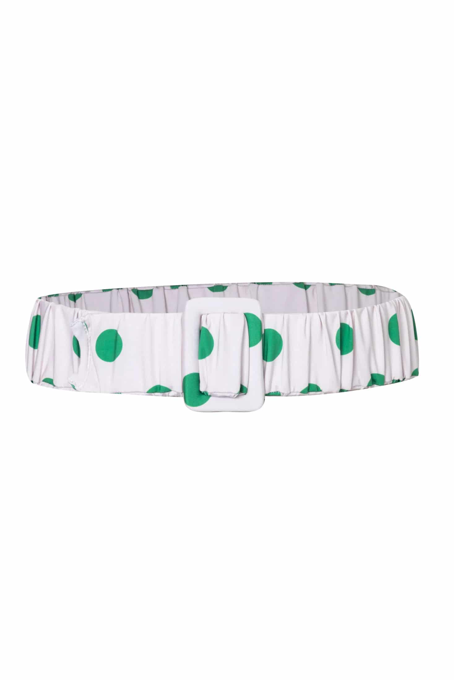 Ruched Belt / Green Polka - Ivory - miniatura 2