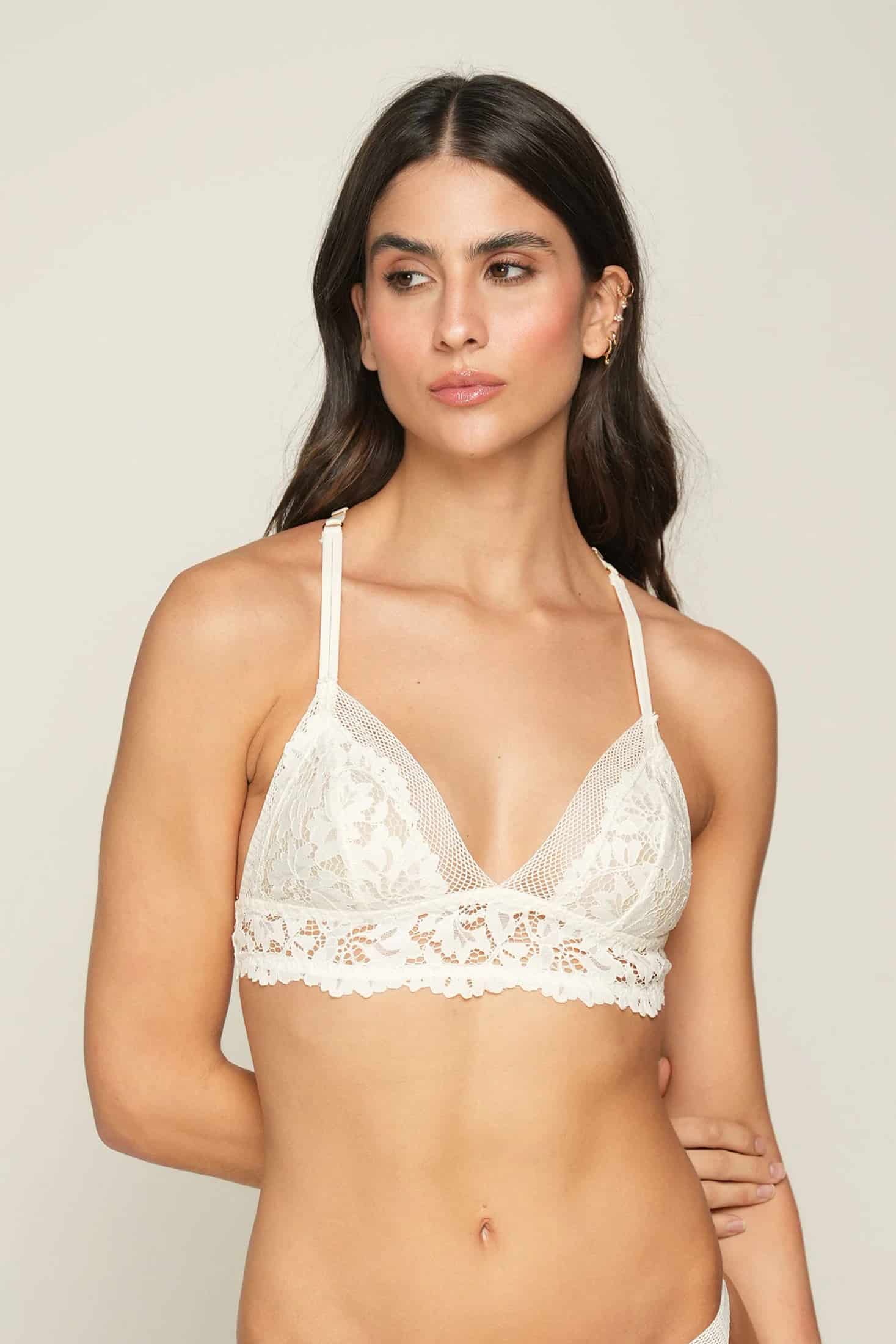 BRALETTE ELLIPSE SIN ARO EN ENCAJE TOTAL COMODIDAD VINTAGE CRUDO - miniatura 2