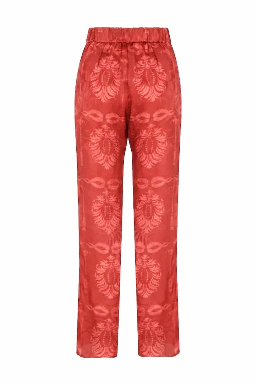 Santo Tomas Jacquard Silk Pants / Red Exclusivo - miniatura 2