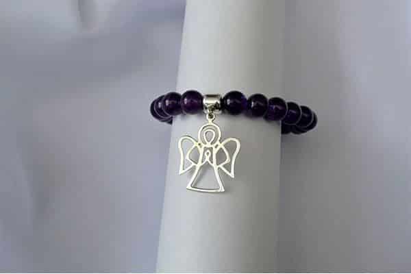 Pulsera Amatista dije ángel - miniatura 2