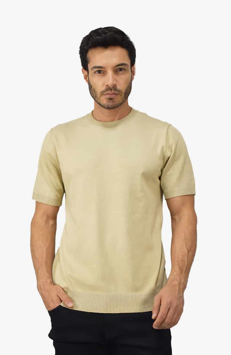 Camiseta Tejida Kaki Para Hombre - miniatura 1