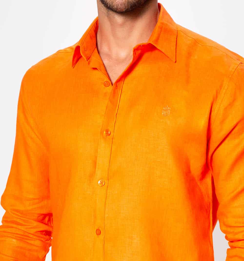 Camisa en lino manga larga regular fit - miniatura 13