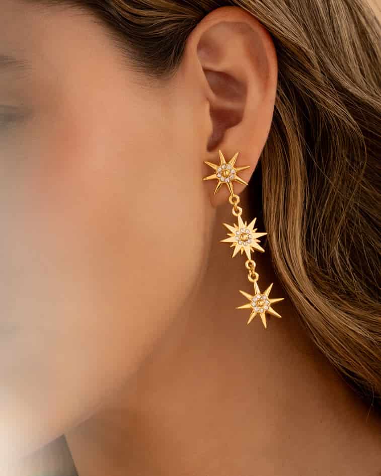 Aretes Estrellas Cristales X3 - miniatura 1