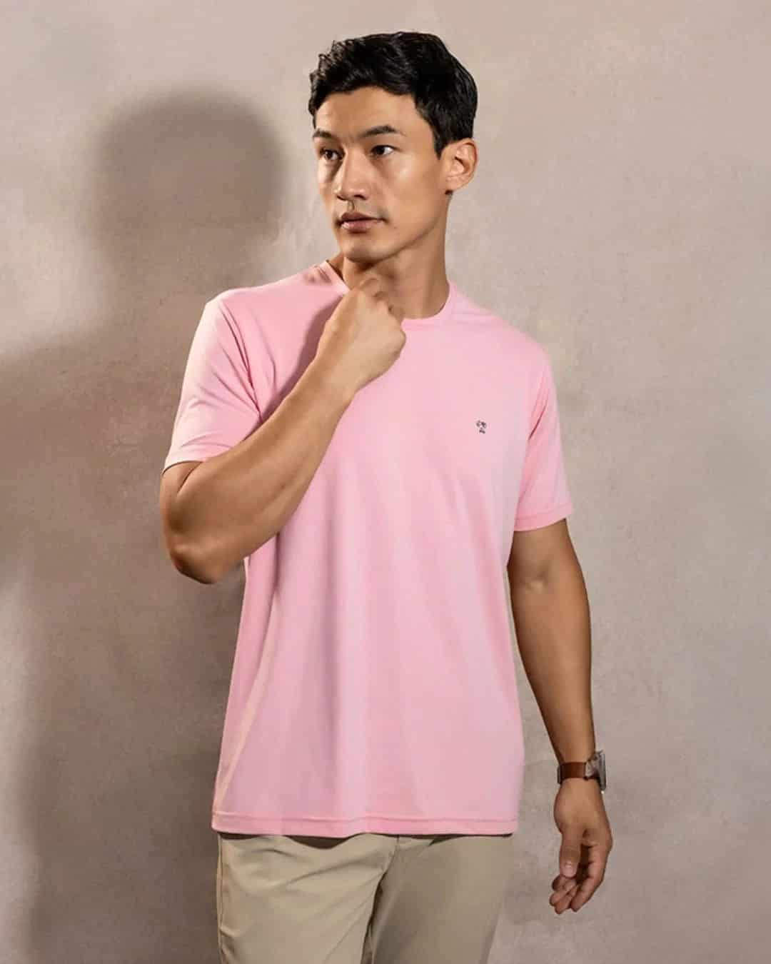 Camiseta Performance Antiarrugas Rosado Peach - miniatura 3