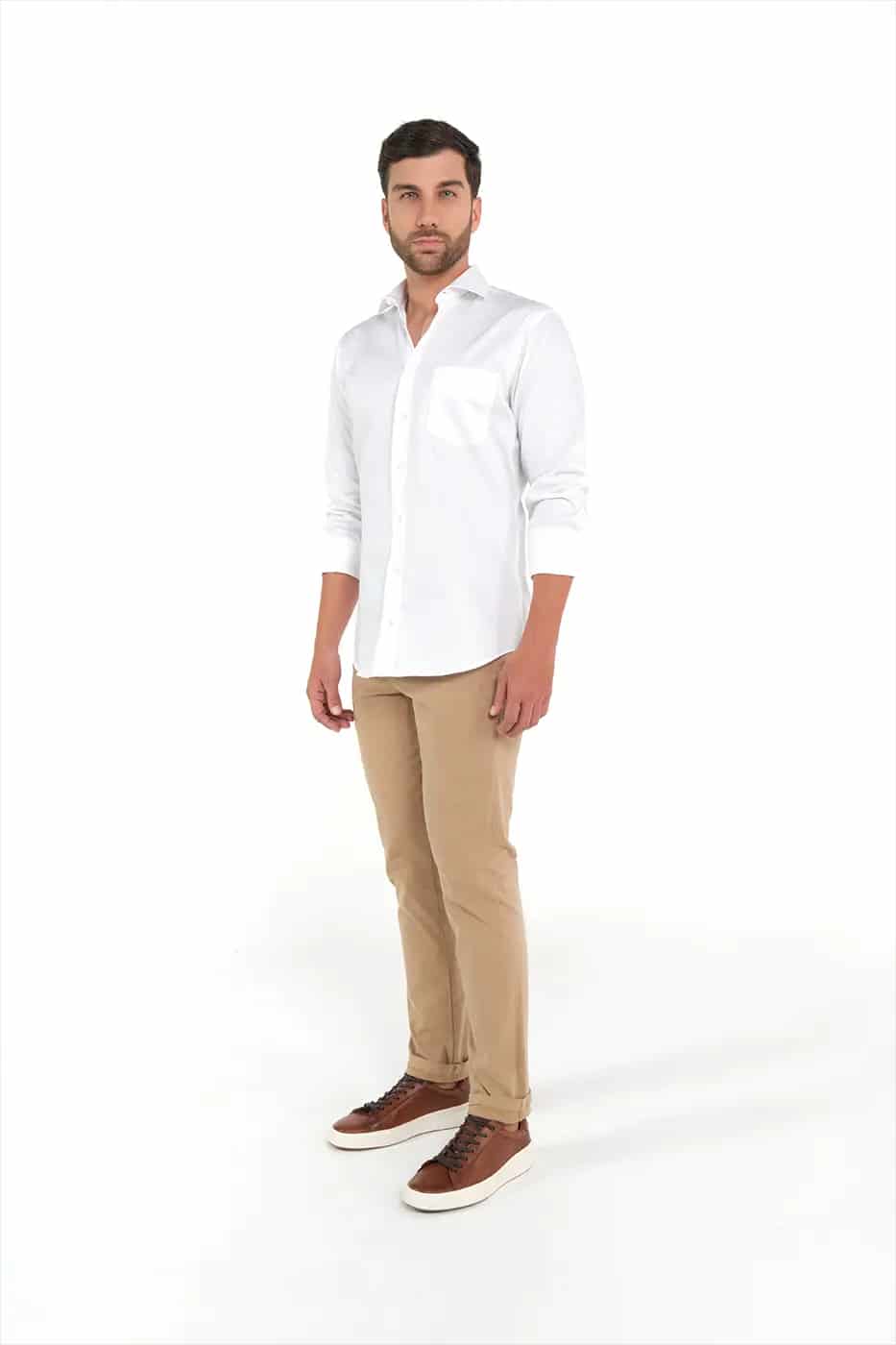 Camisa Slim Fit 100% Algodón Blanco - miniatura 2