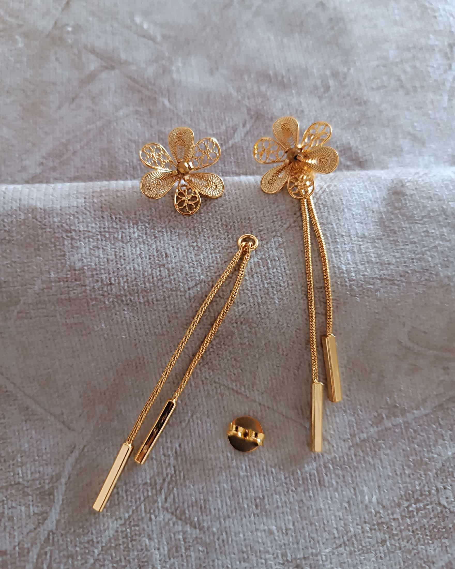 Aretes filigrana doble función; Elia - miniatura 7