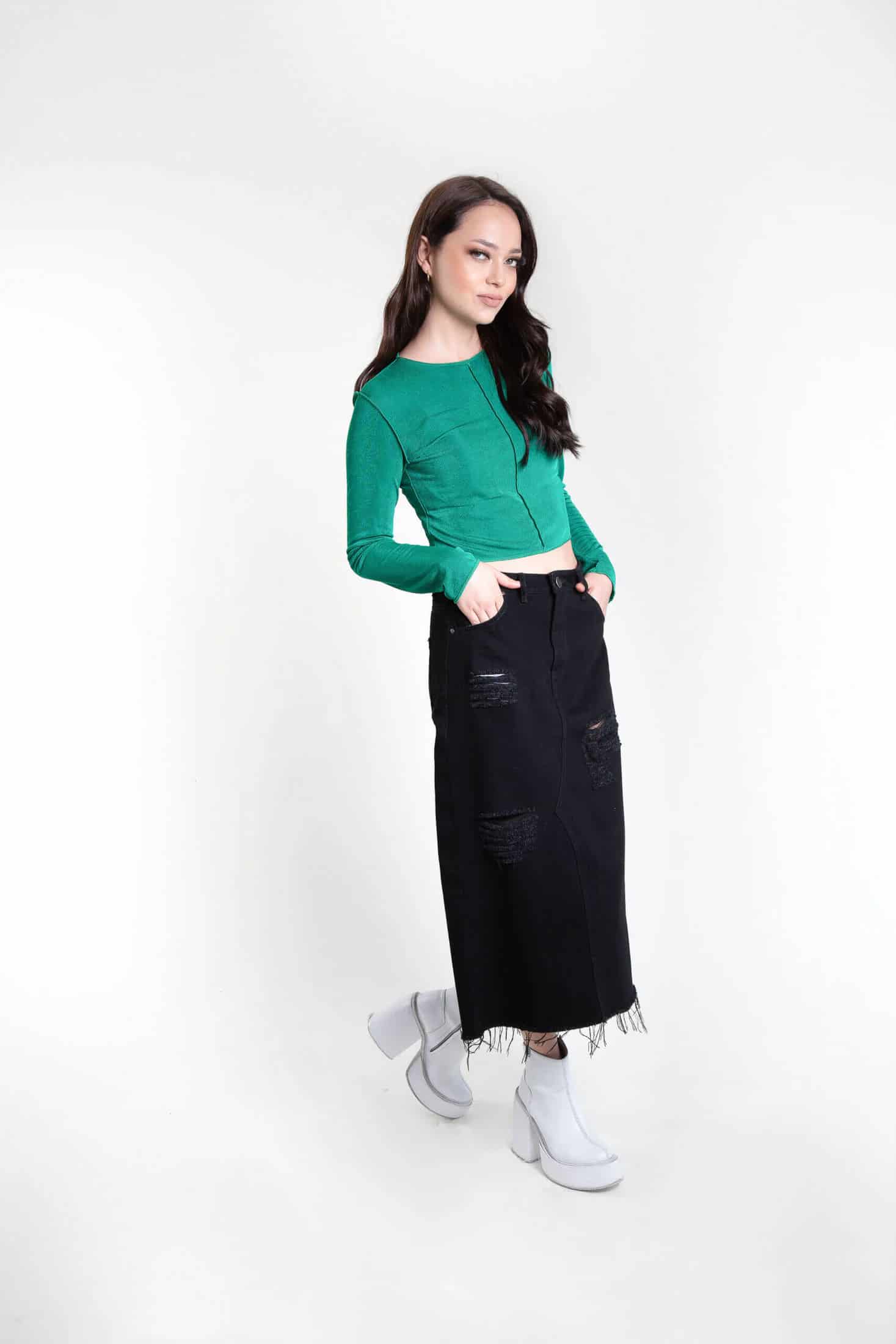 Falda Trendy Denim Negro - miniatura 2