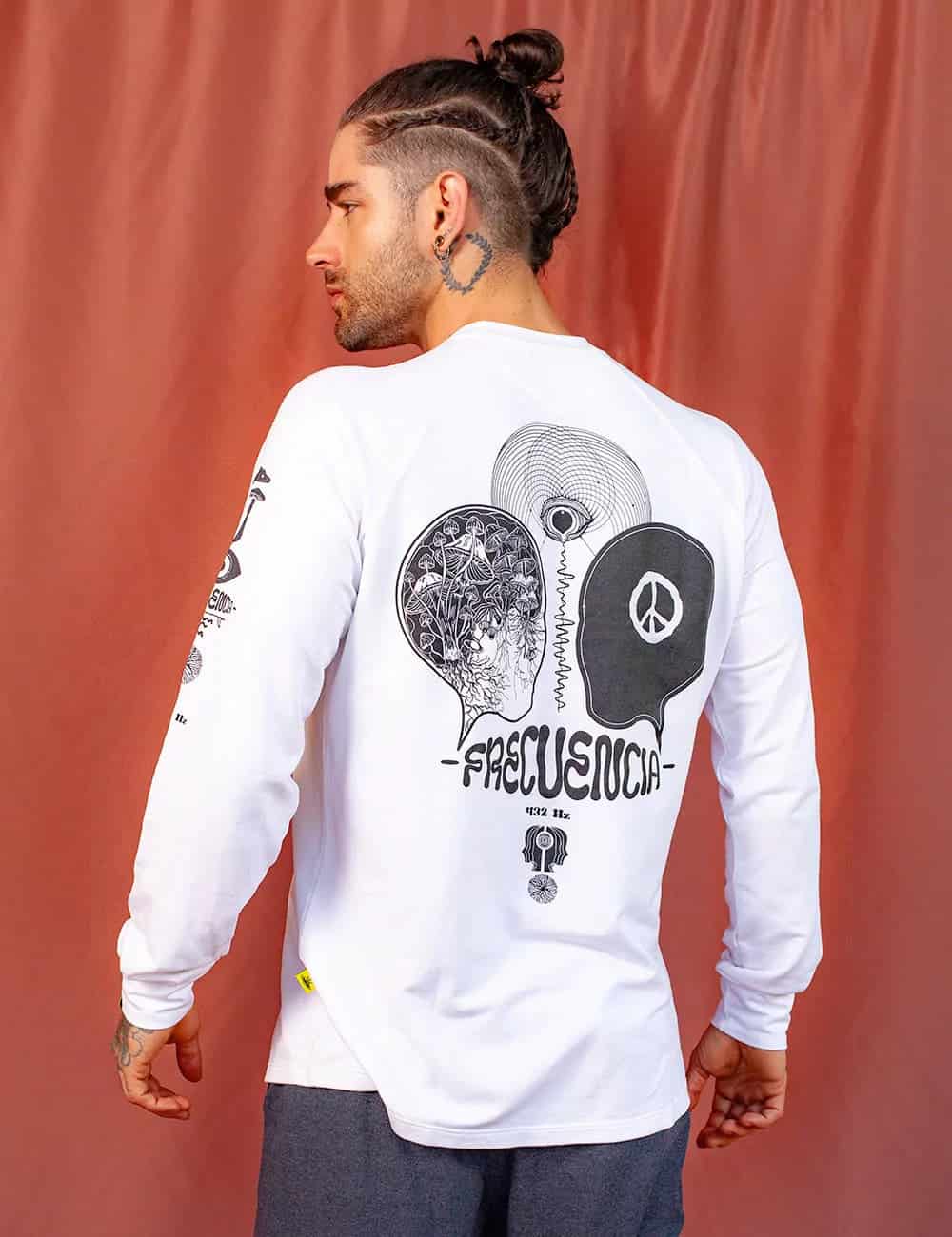 Camibuso Manga Ranglan Frecuencia crudo Unisex - miniatura 1