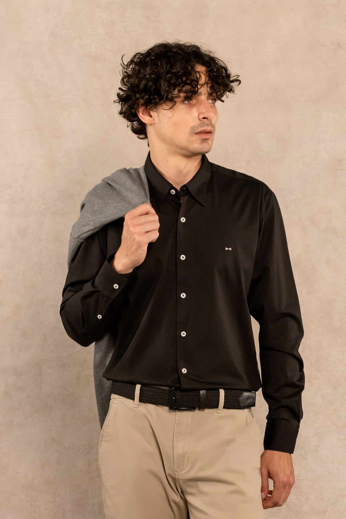 Camisa Jersey Negra - miniatura 1