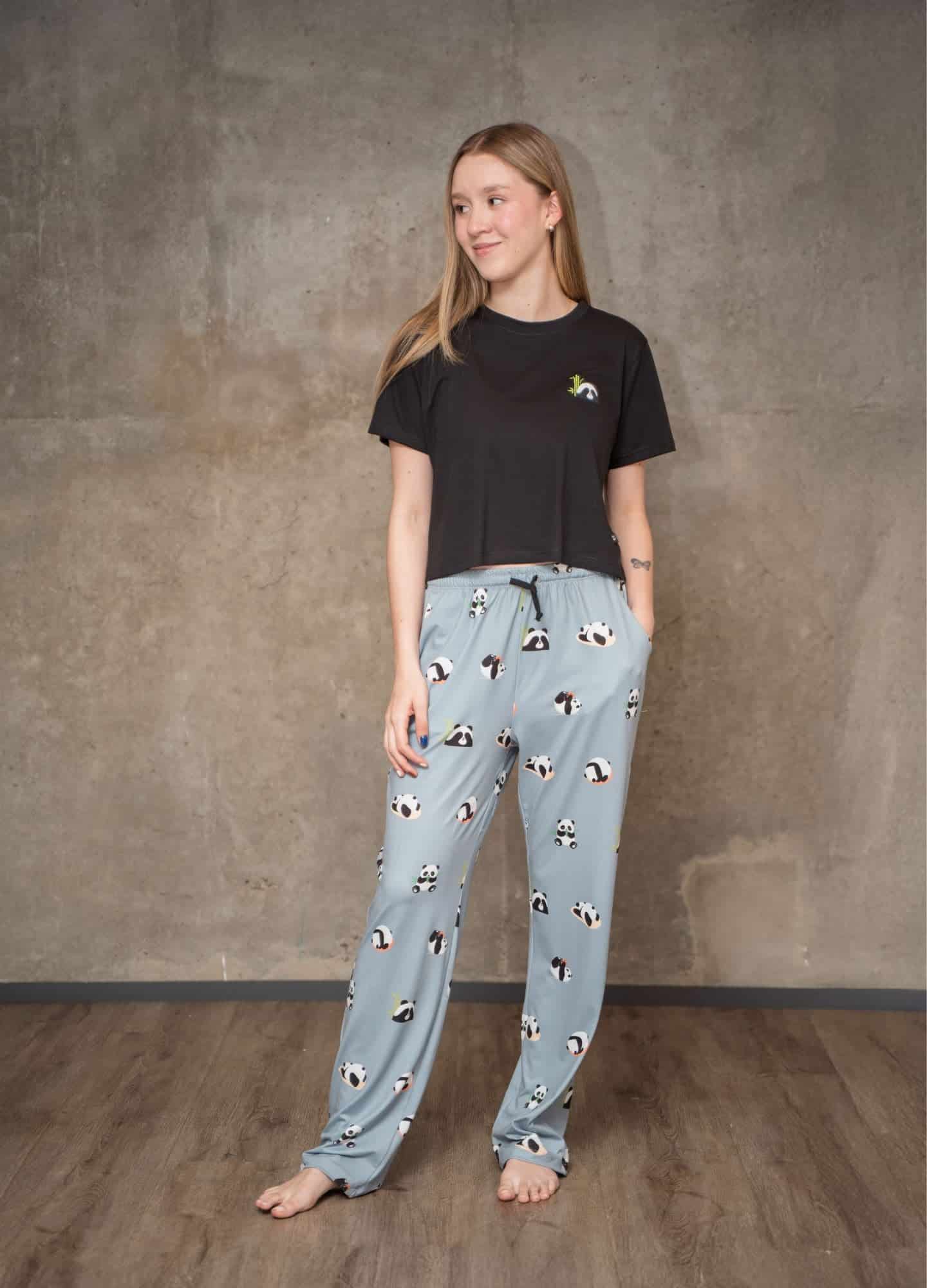 Conjunto Pantalón Pandas - Gris Azulado - miniatura 1
