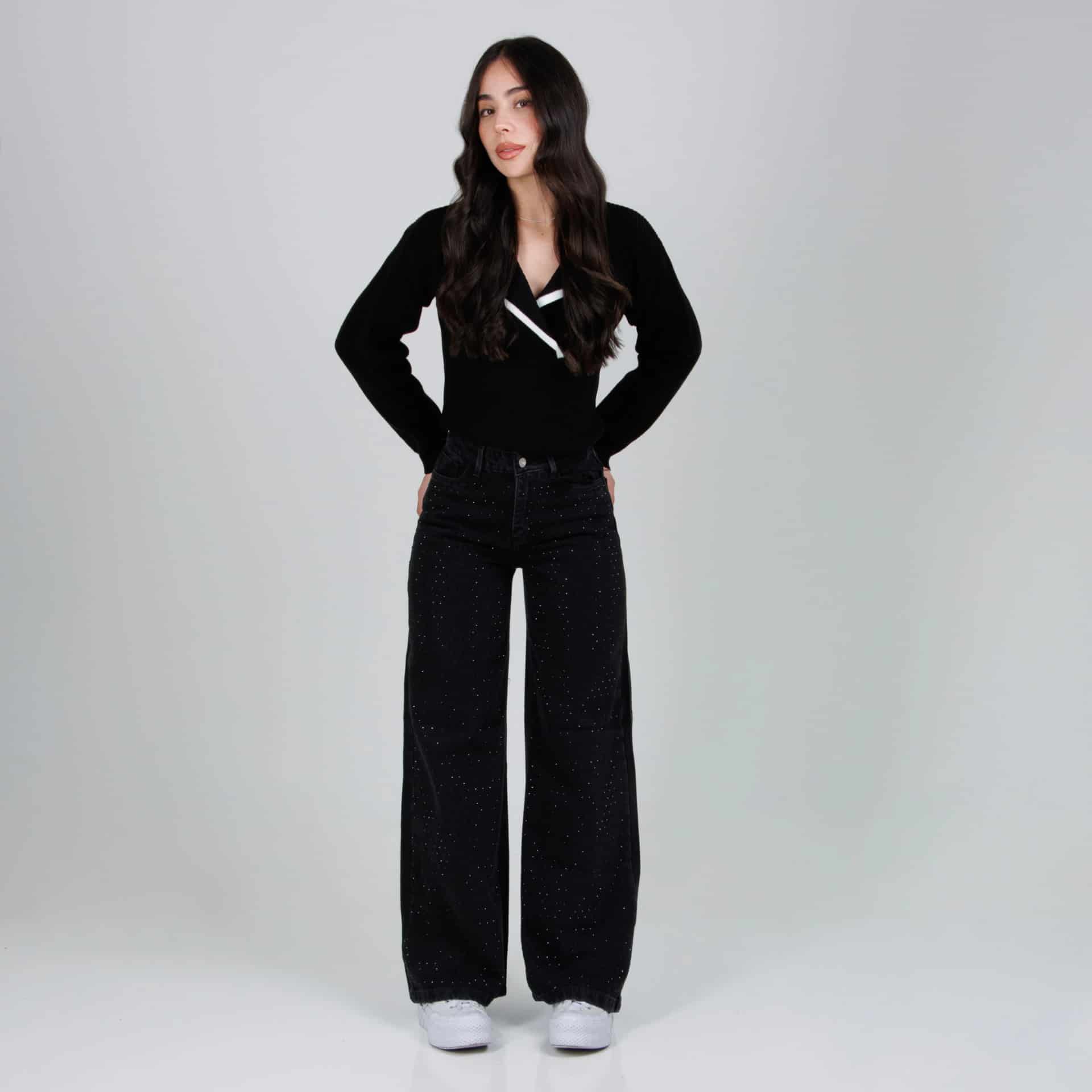Jean Axspen Wide Leg Ax-2839 Gris Oscuro - miniatura 1