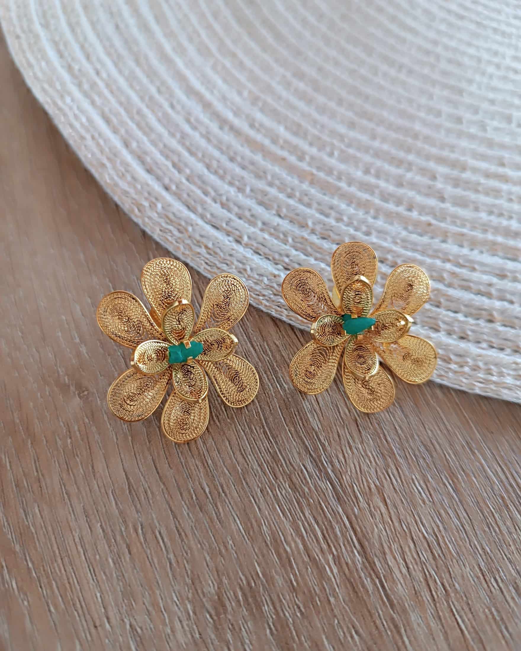 Aretes filigranay esmeralda, Brenda - miniatura 5