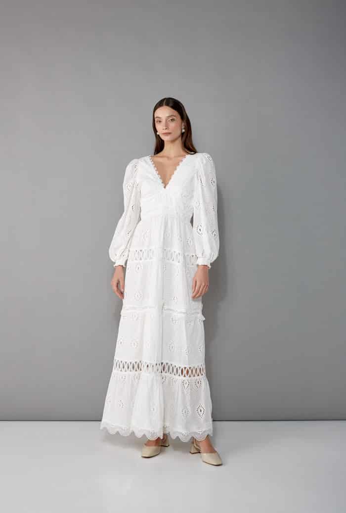 AMARANTA MAXI DRESS WHITE - miniatura 1