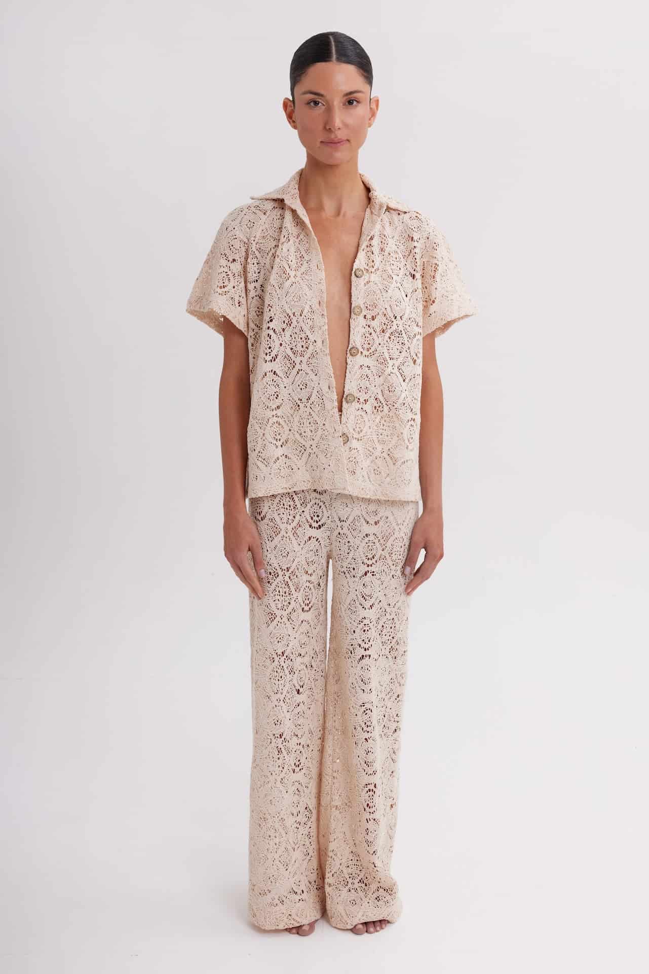Camisa Mujer Simone & Pantalón Joelle Beige - miniatura 1