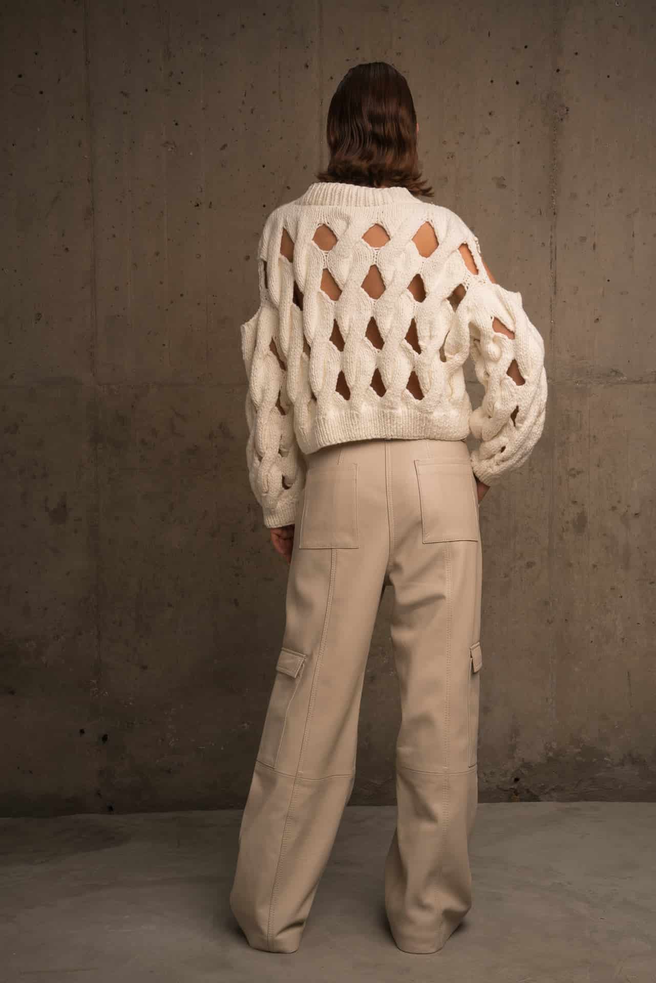 LARA SUPER HOLLOW KNIT SWEATER - miniatura 3