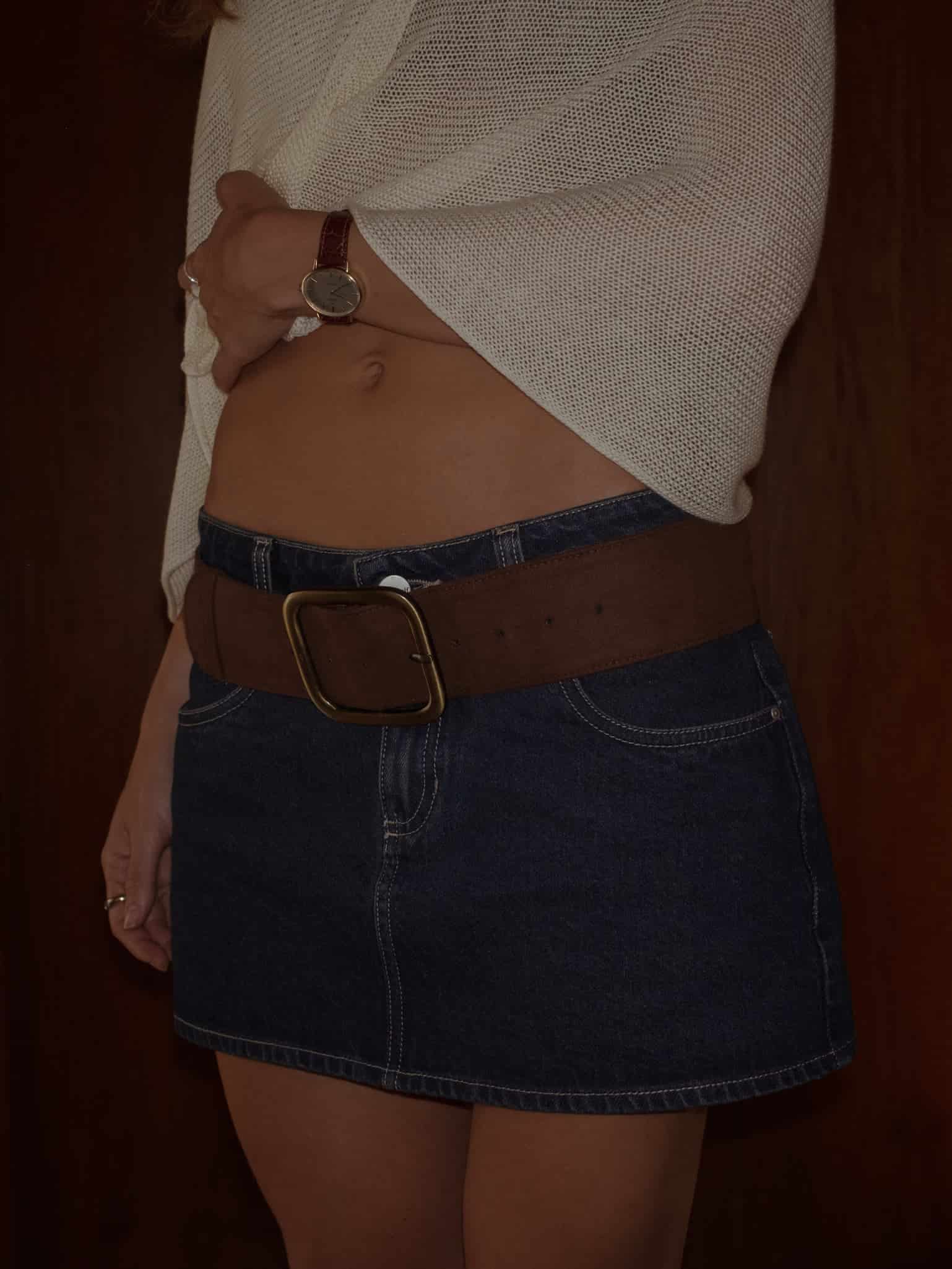 INDIGO MINI SKIRT - RAW DENIM - miniatura 3