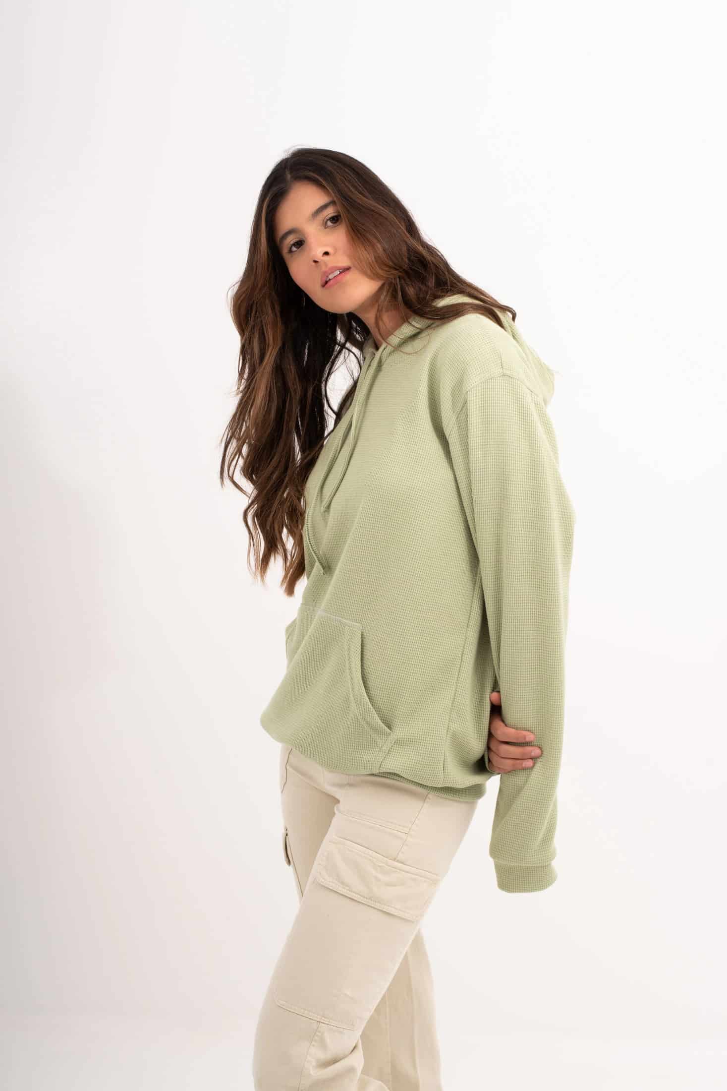 HOODIE VERDE CLARO  UNISEX- BÁSICO - miniatura 1