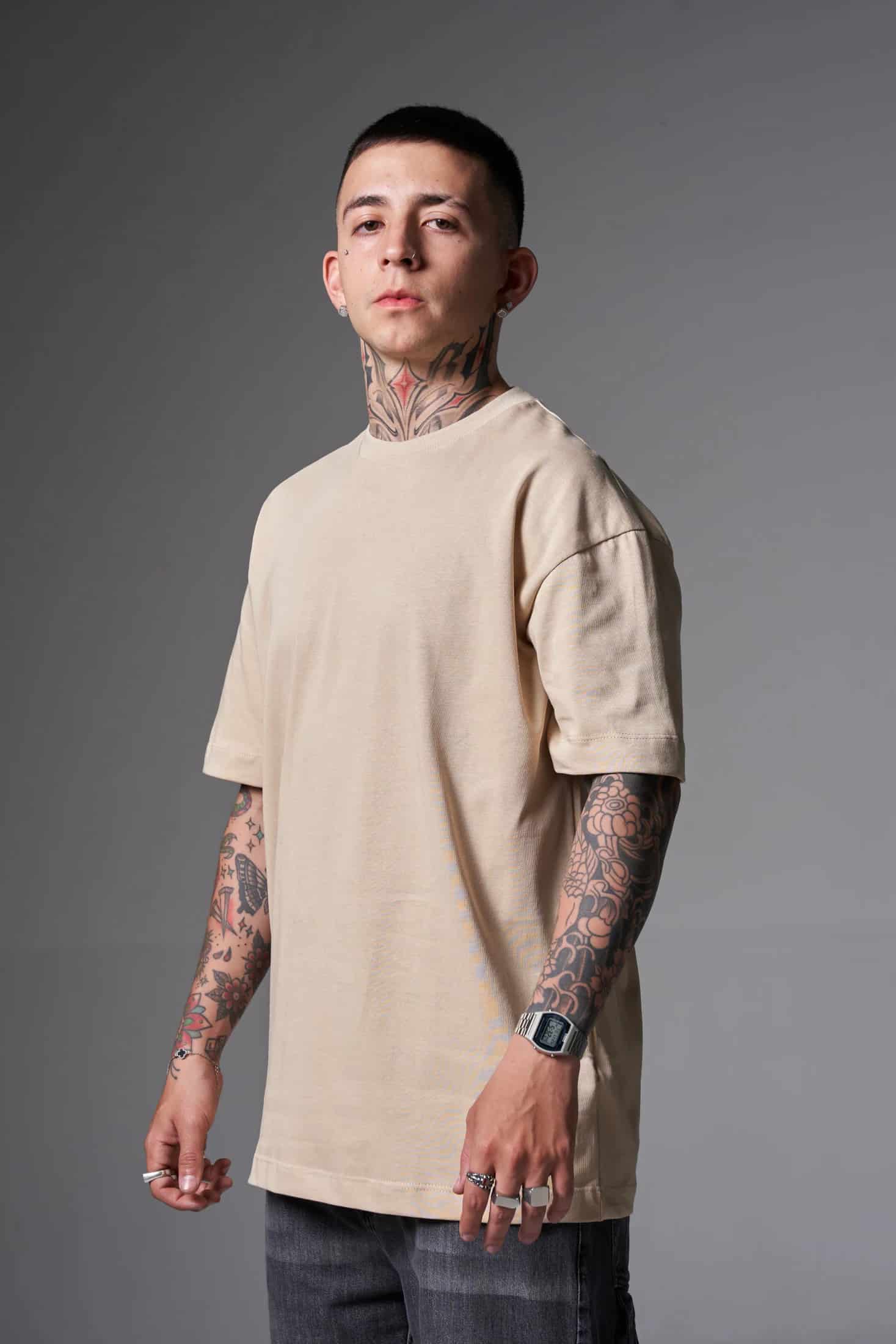 Camiseta 100% Algodón Peruano Camel Oversize 250 Gramos - miniatura 3