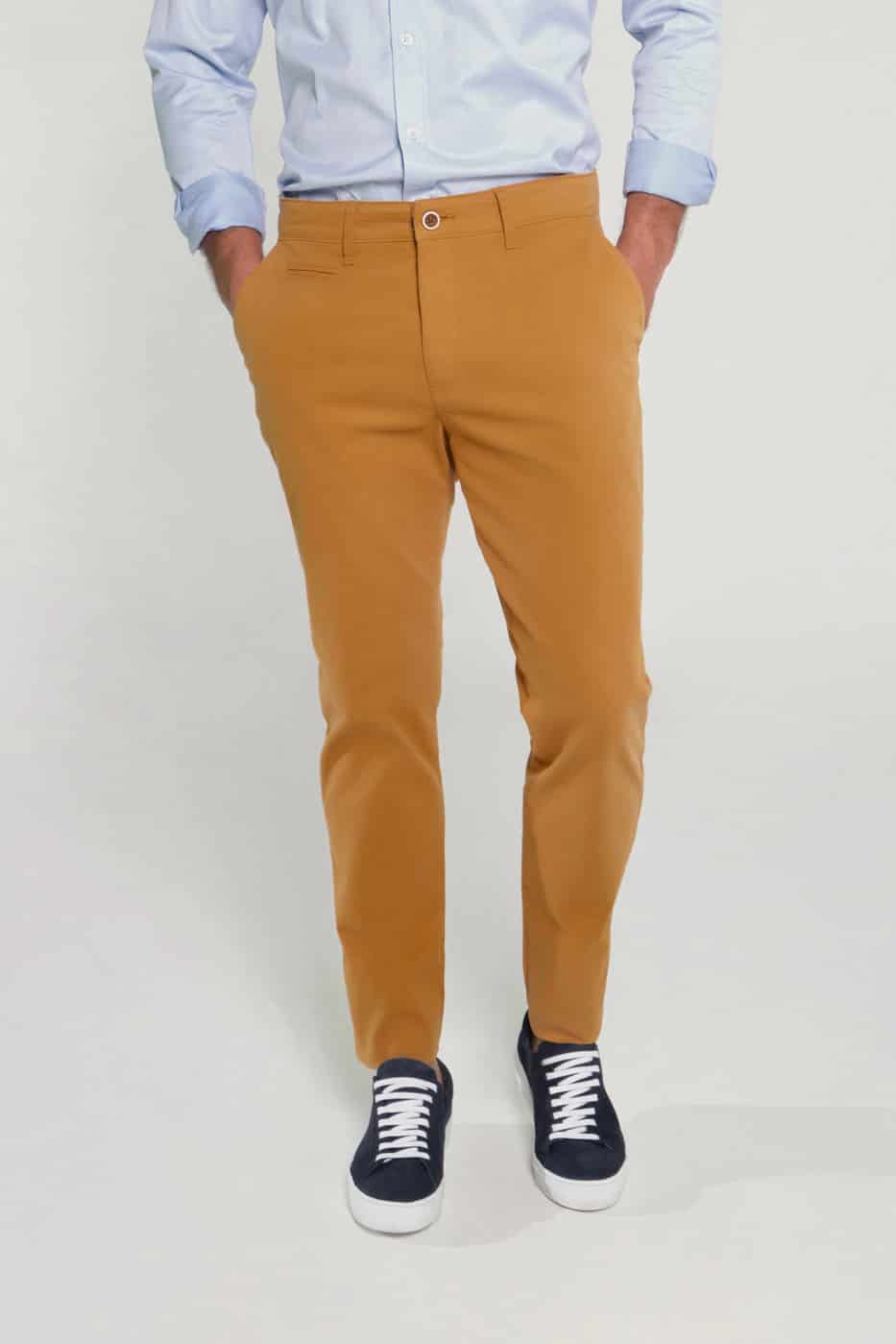 Pantalón Chino Slim Fit Dril Camel - miniatura 3