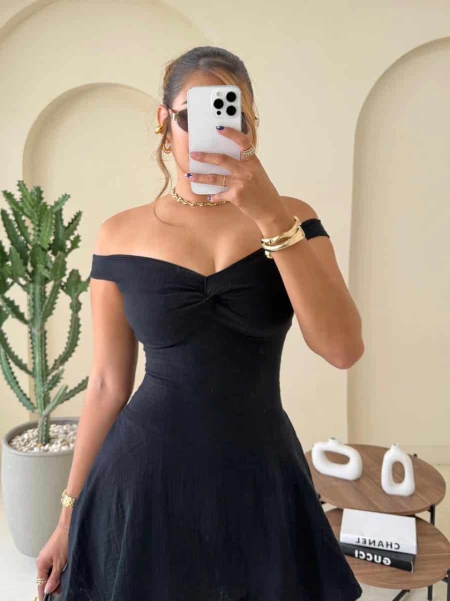 Vestido corto solimar (negro ) - miniatura 2