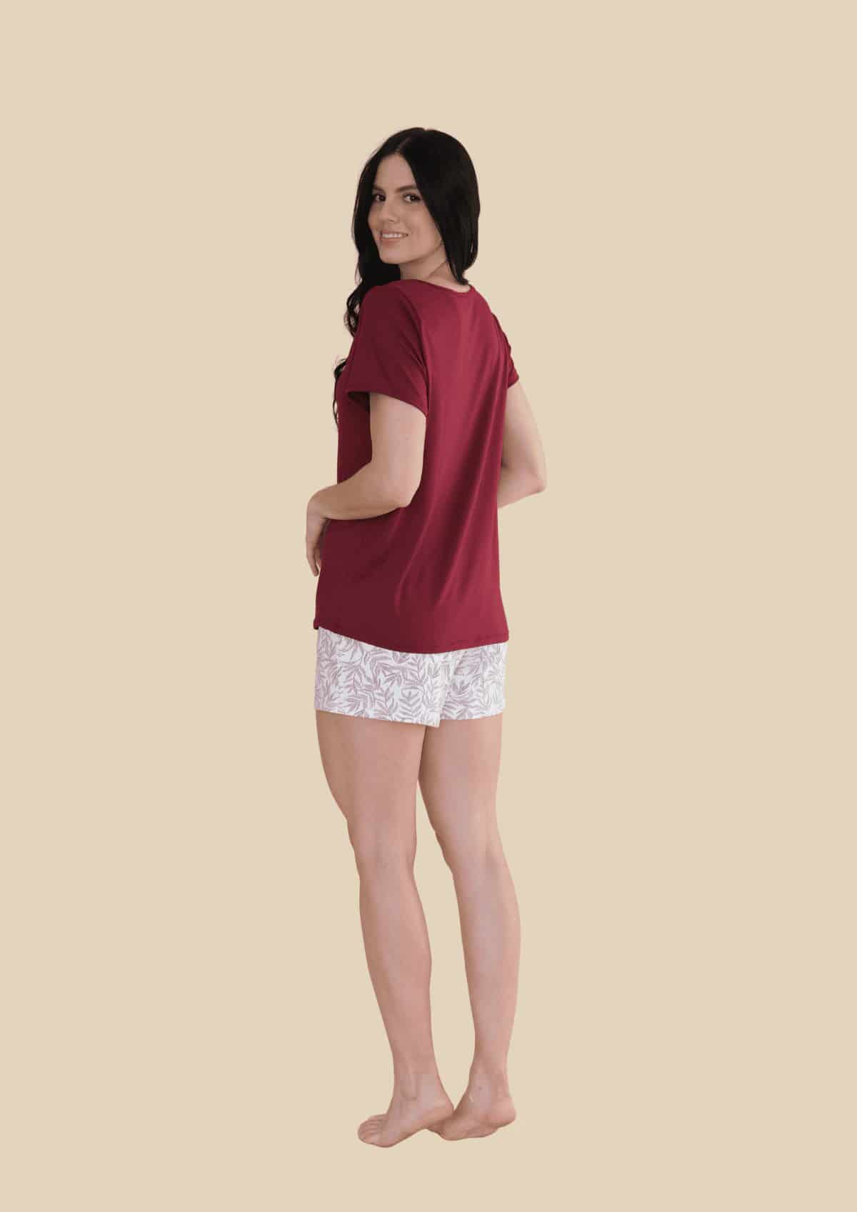 Pijama Short Estampado Vinotinto - miniatura 5