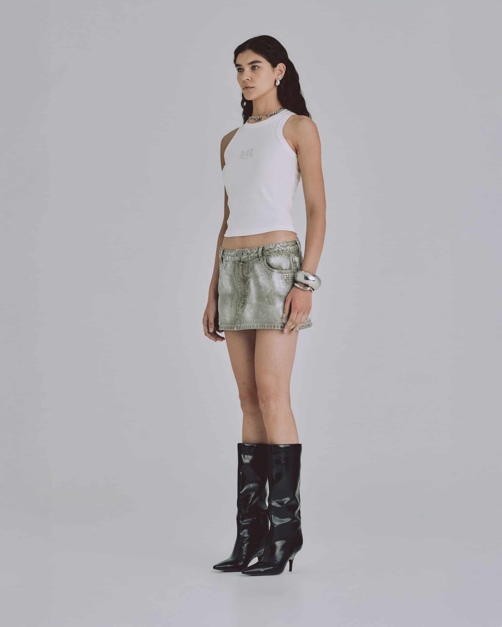 94' Gothic U Halter Tank Top White - miniatura 5