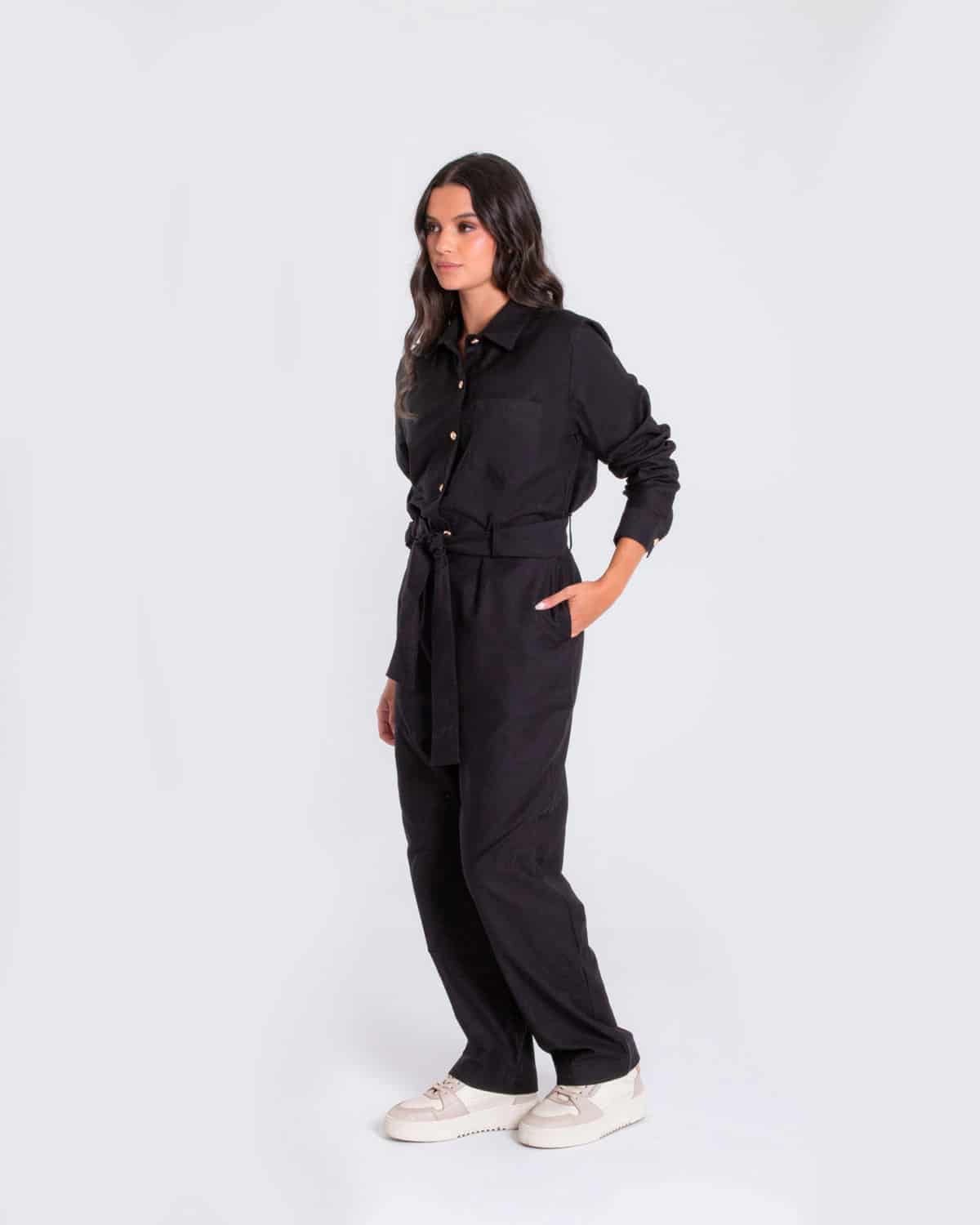 Enterizo regular negro para mujer - miniatura 2