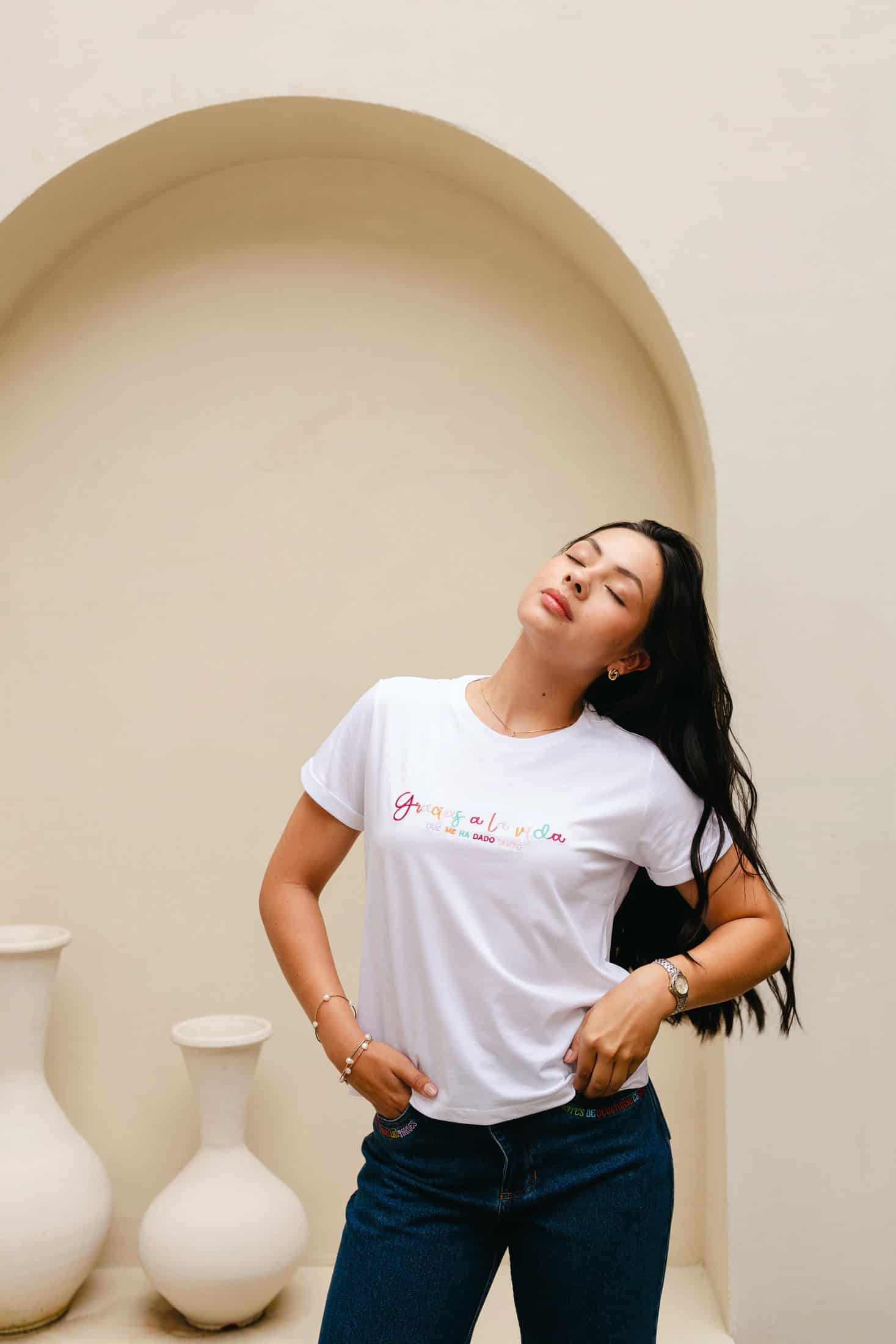 Gracias a La Vida Que Me Ha Dado Tanto Embroidered Oversized Tee - miniatura 1