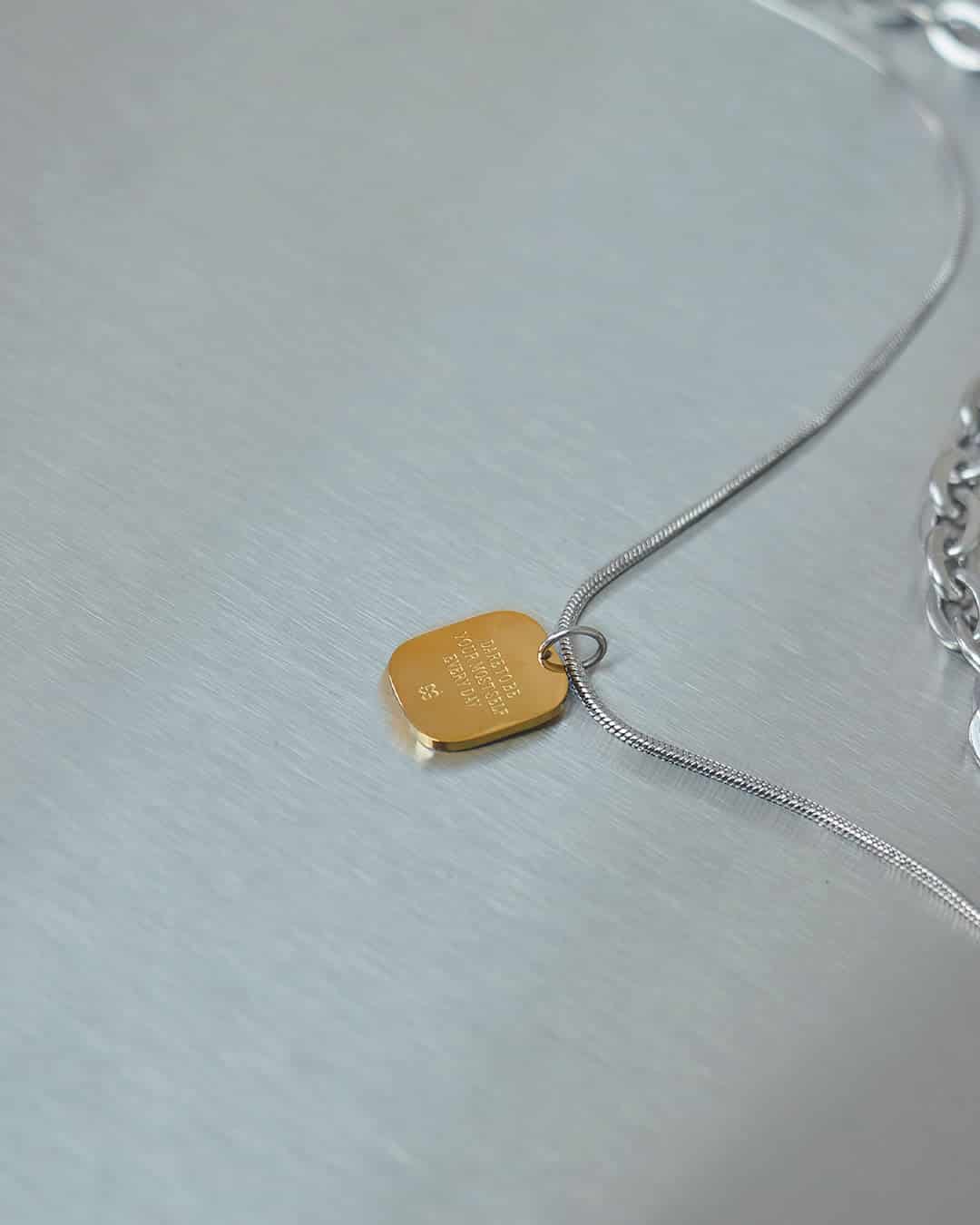 Collar Doble Dije Oro - Acero Inoxidable - miniatura 4