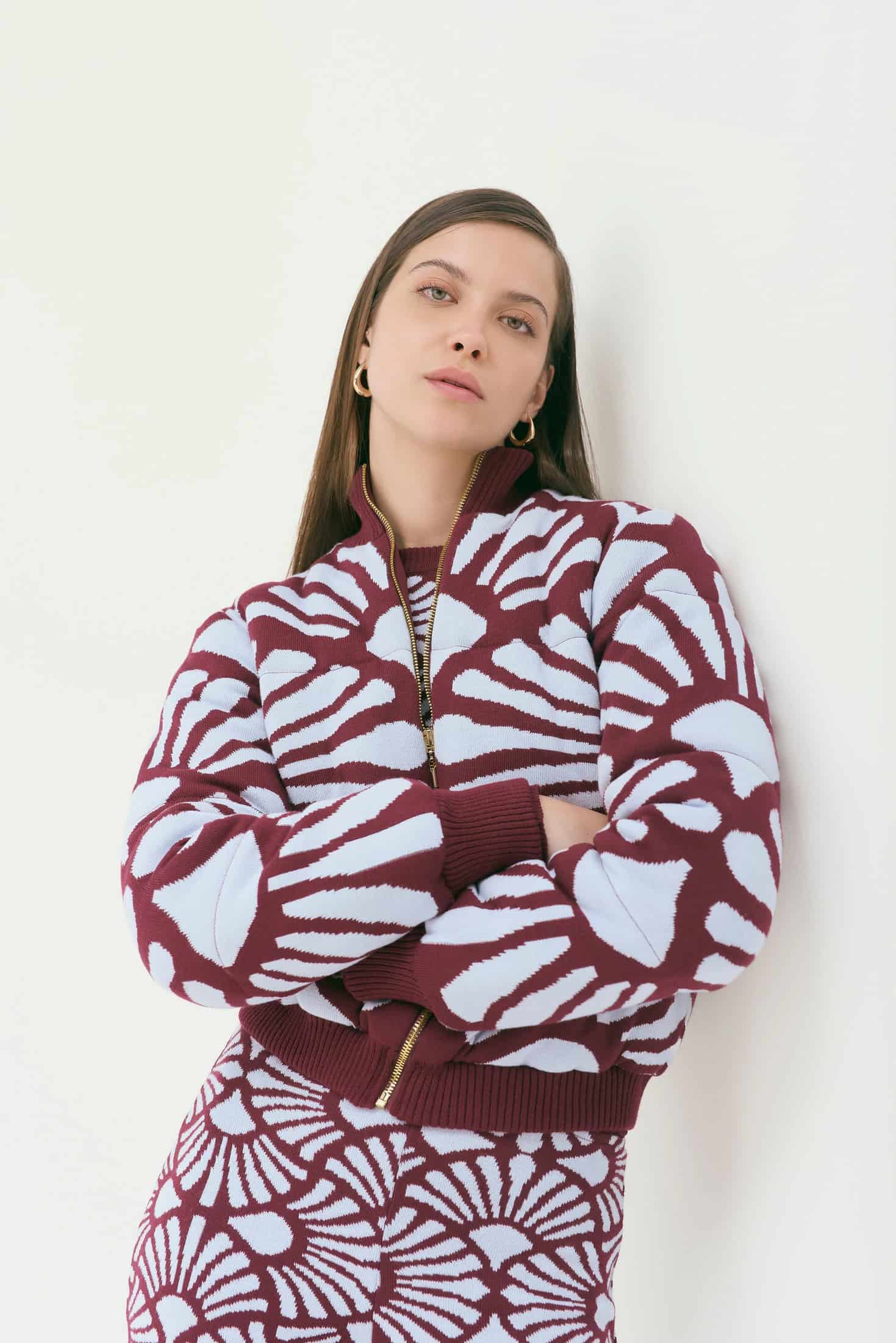 Bomber Jacket Venus Vinotinto-Celeste - miniatura 1